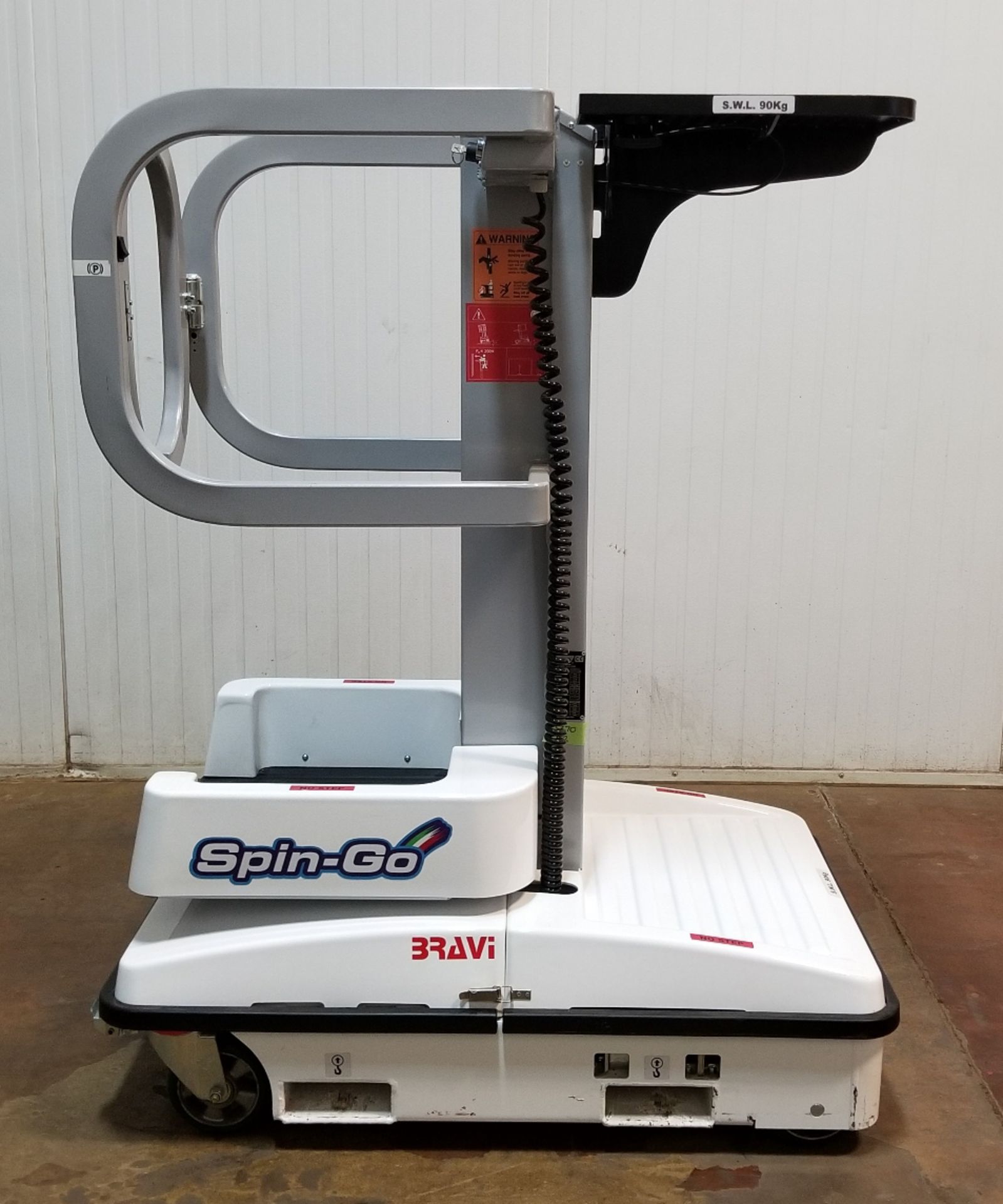 BAVI SPIN-GO ELECTRIC ORDER PICKER WITH 680 LB. CAPACITY, 85" MAX. LIFT HEIGHT, BUILT-IN CHARGER,