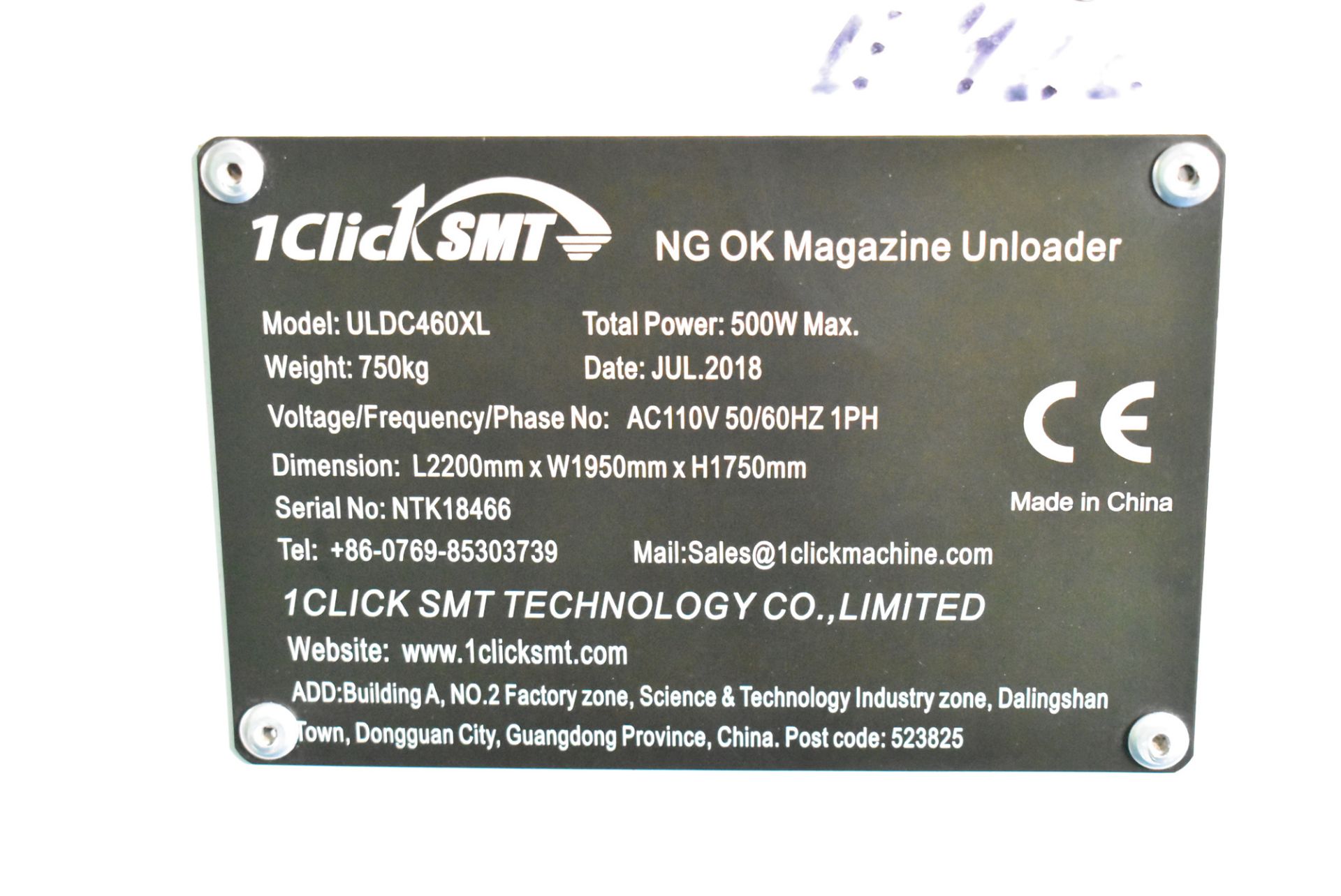 CLICKSMT (2018) ULDC460XL MULTI-MAGAZINE LOADER PCB HANDLING MACHINE WITH PLC CONTROL, S/N: NTK18466 - Image 8 of 8