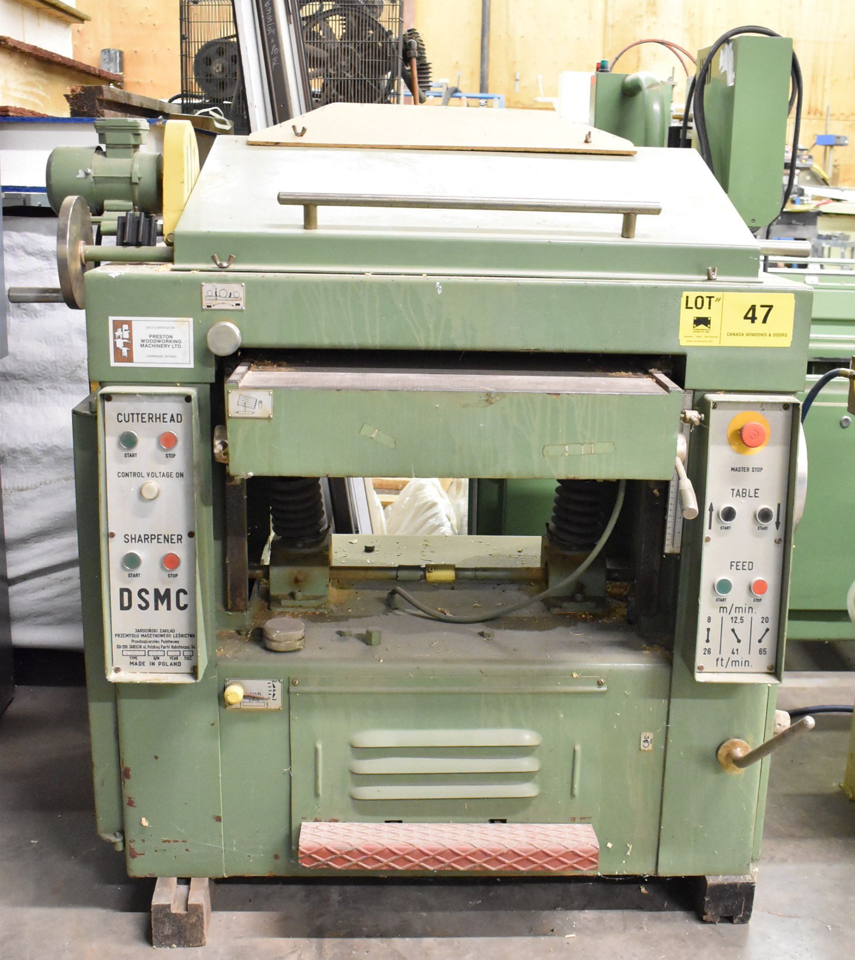 DSMC DSMC-63 PLANER WITH 24" BED WIDTH, UP TO 65" PER MINUTE CAPACITY, S/N 3012 (LOCATED AT 1636