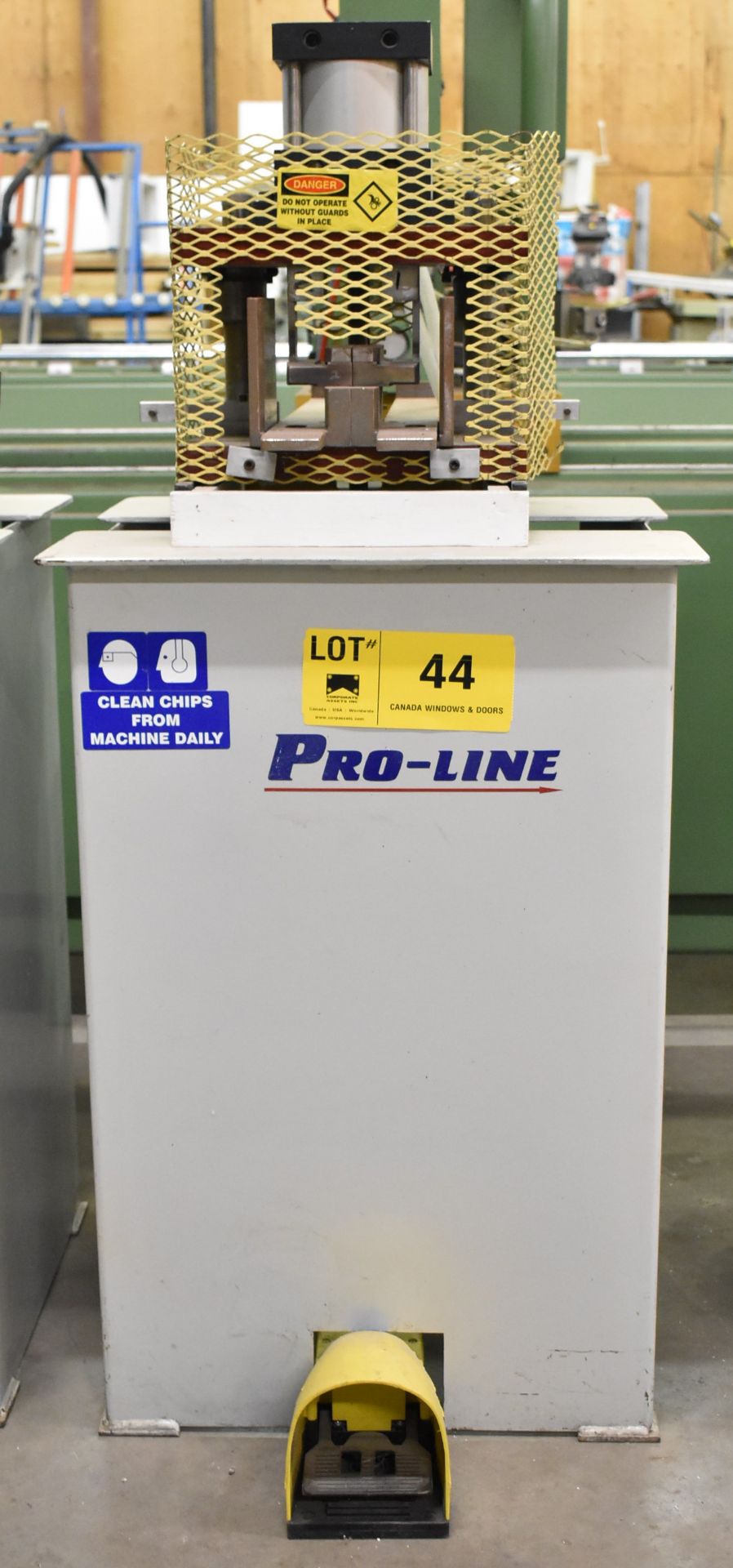 PRO-LINE VINYL WINDOW SASH PUNCH WITH FOOT PEDAL CONTROL, S/N N/A (LOCATED AT 1636 CHARLES ST,