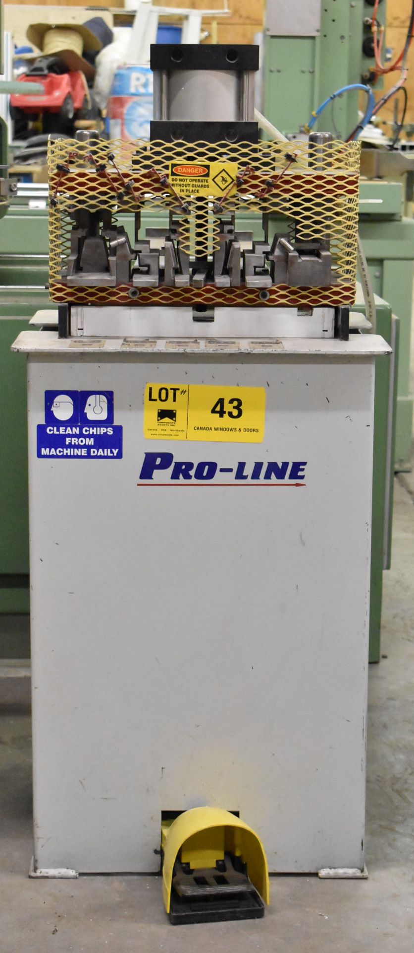 PRO-LINE VINYL WINDOW SASH PUNCH WITH FOOT PEDAL CONTROL, S/N N/A (LOCATED AT 1636 CHARLES ST,