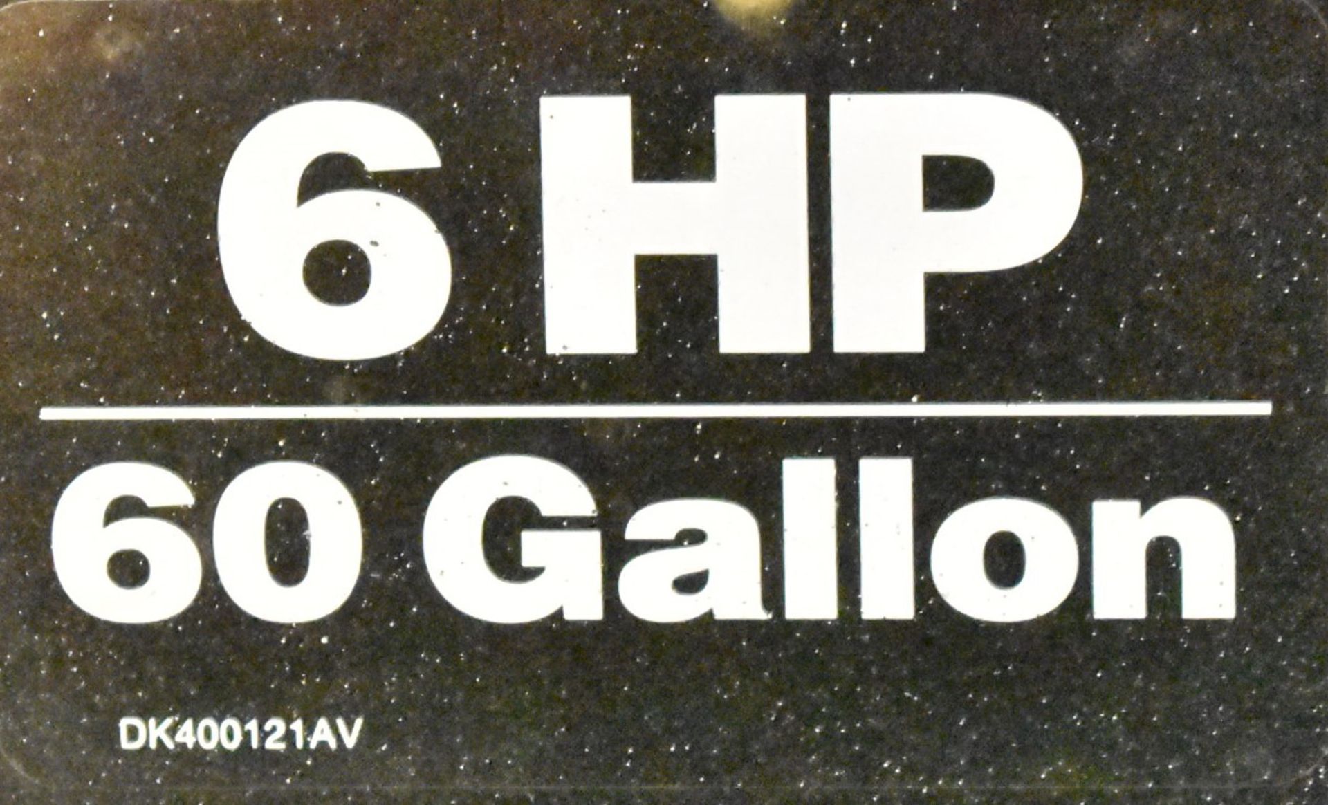 CAMPBELL HAUSFELD 6 HP AIR COMPRESSOR WITH 60 GALLON TANK, 125 PSI MAXIMUM AIR PRESSURE, S/N L9/9/ - Image 2 of 5