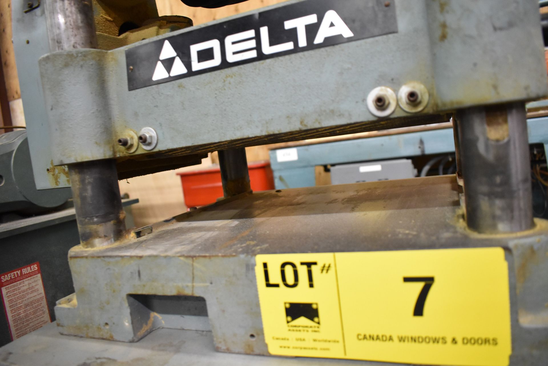 DELTA 62-185 PLANER WITH 2 HP MOTOR, 3,450 RPM, 230V/1PH/60HZ, S/N SH09073 (LOCATED AT 1636 - Image 3 of 6