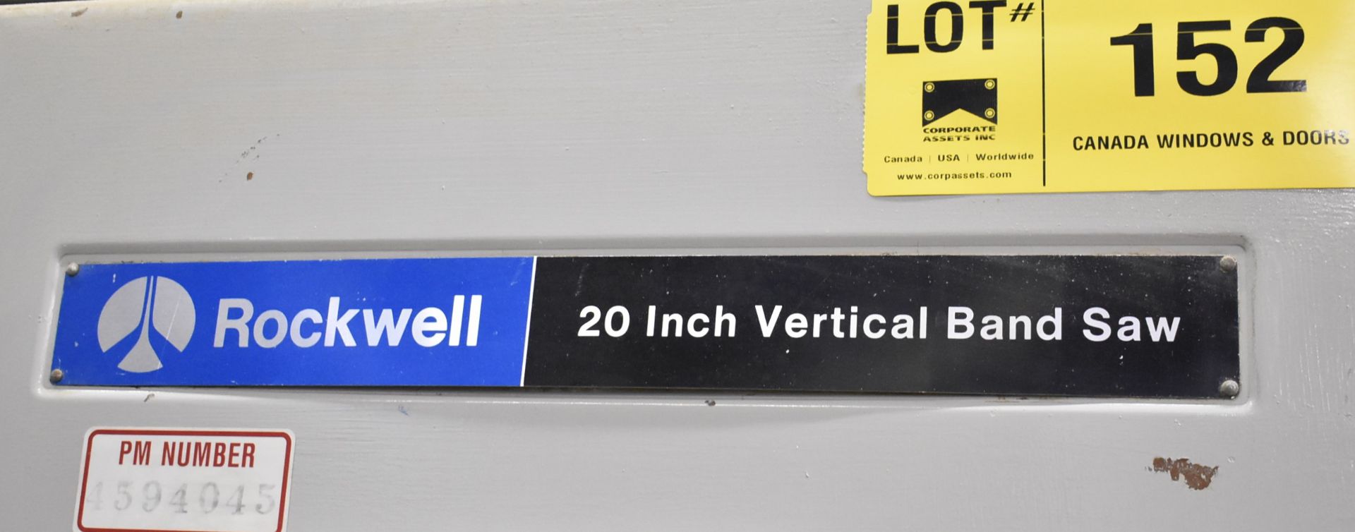 ROCKWELL BSO25 20" VERTICAL BAND SAW WITH ROCKWELL BLADE WELDER, 220-240V/3PH/50-60HZ, S/N - Image 3 of 6