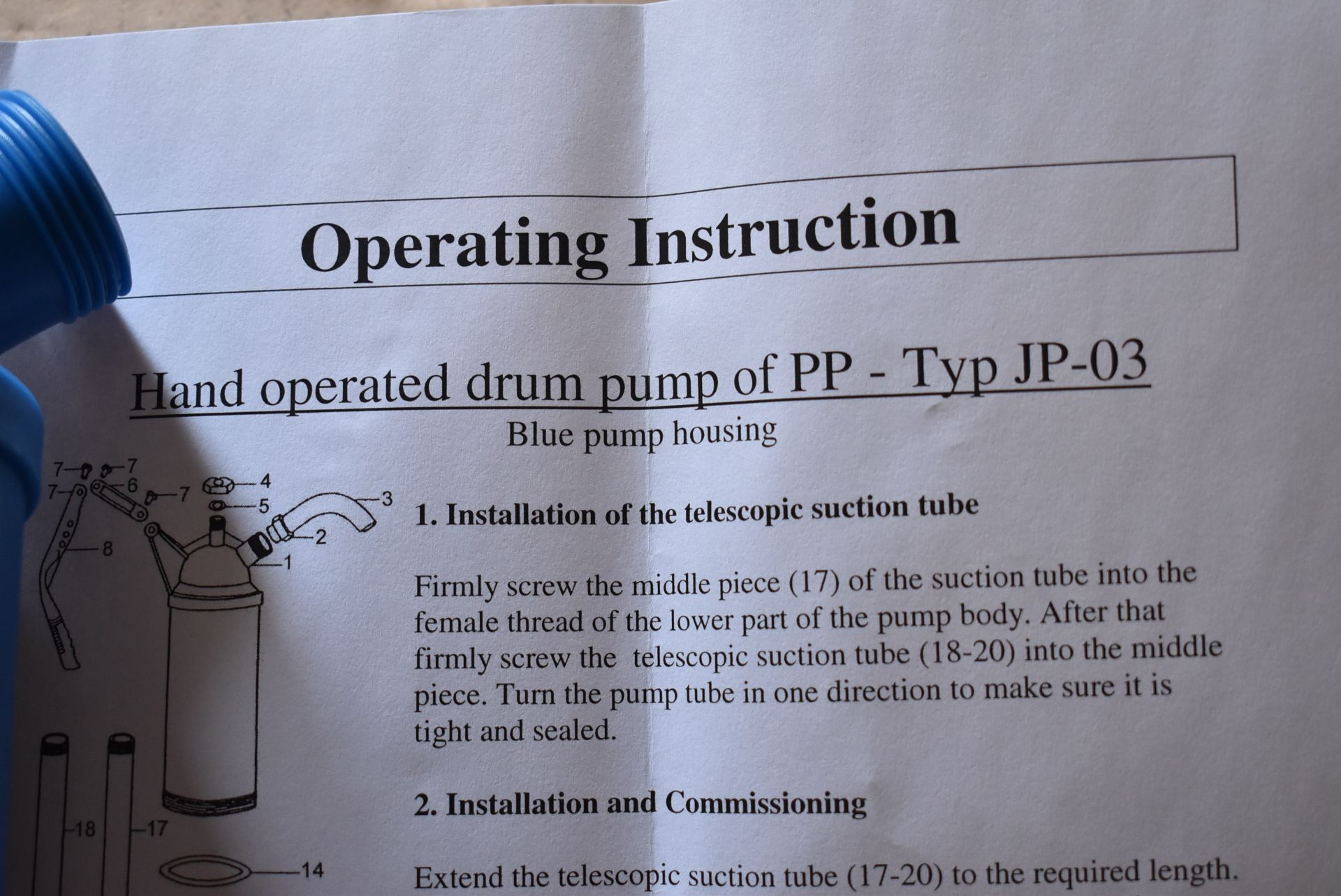 LOT/ (50) PP – TYP JP-03 HAND-OPERATED DRUM PUMPS (NEW IN BOX, FIVE CASES PER LOT) - Image 3 of 4