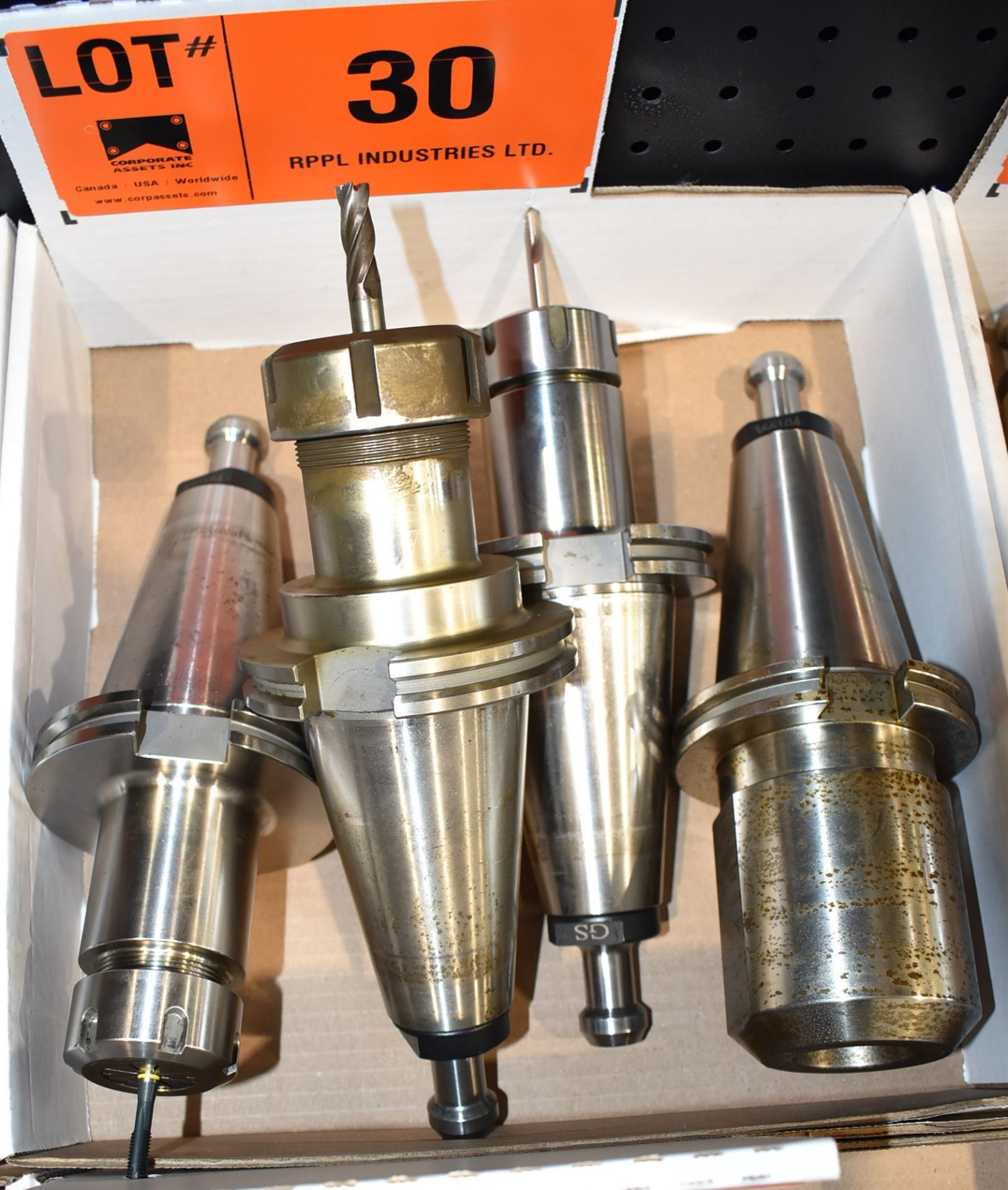 LOT/ (4) CAT 50 TAPER TOOL HOLDERS