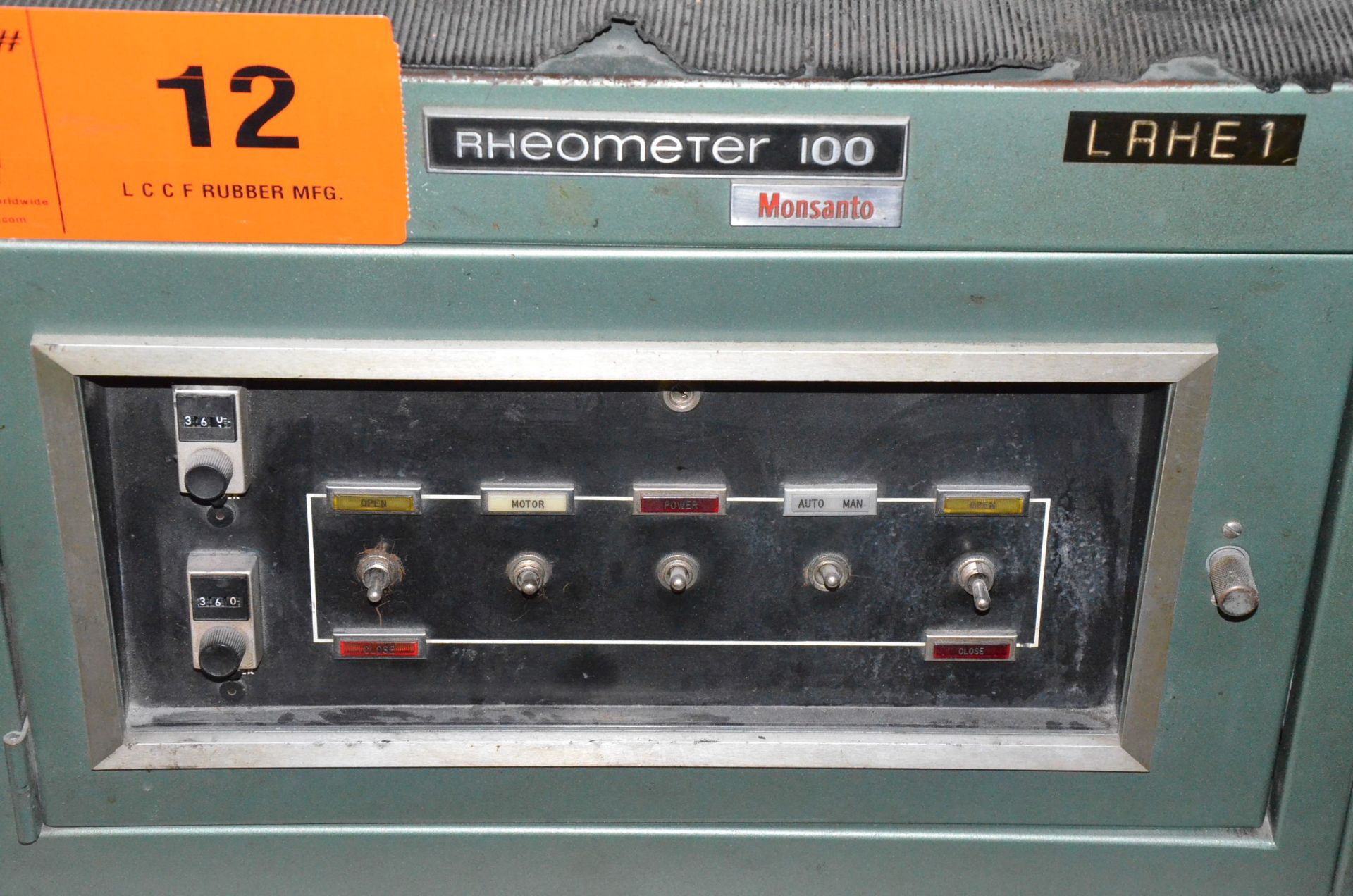 MONSANTO RHEOMETER 100 OSCILLATING DISK TYPE RHEOMETER WITH ANALOG CONTROLS, THERMOTECH DIGITAL - Image 5 of 5