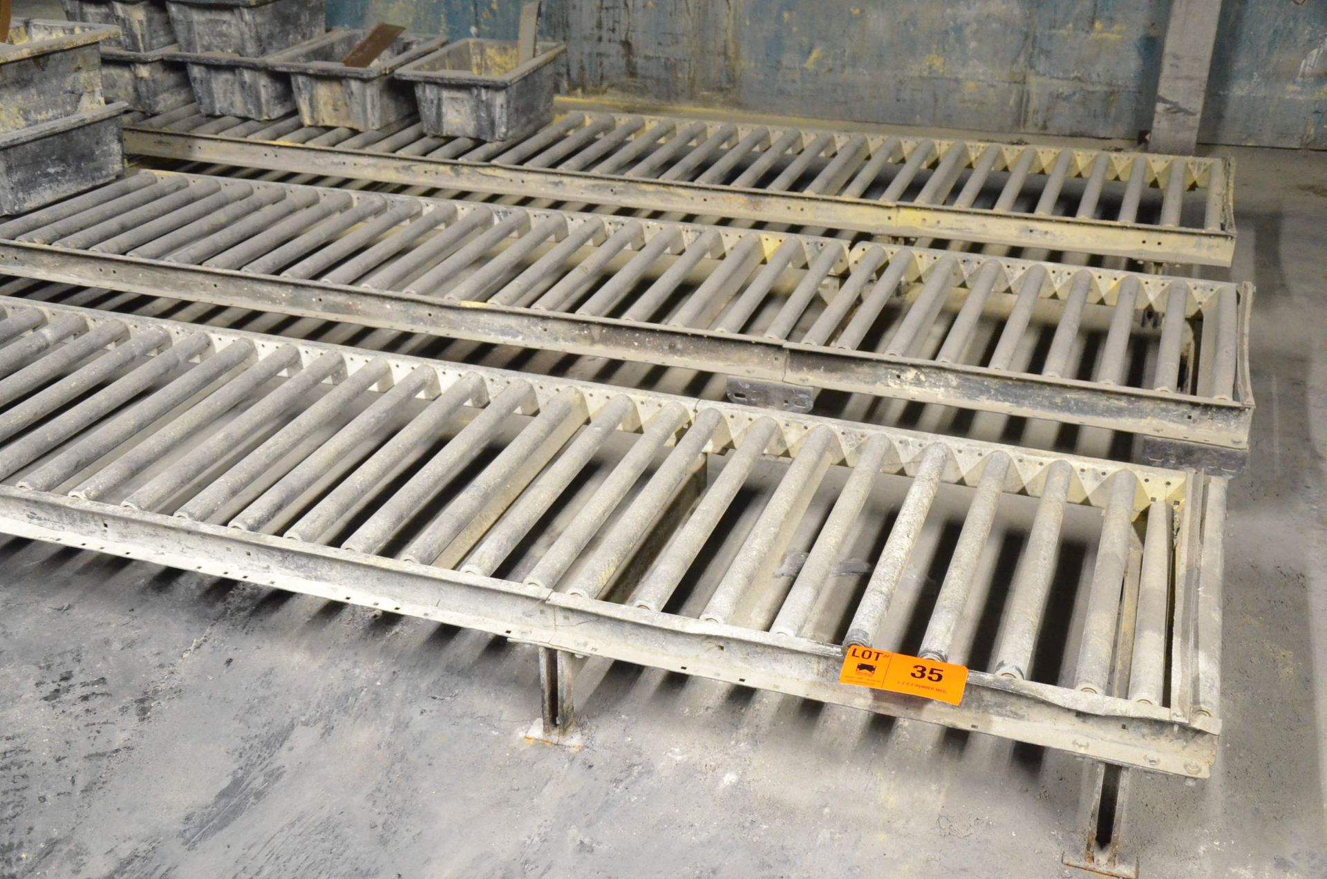 LOT/ (3) HYTROL 12' X 26" APPROX. HORIZONTAL FLOOR ROLLER CONVEYORS, S/N N/A