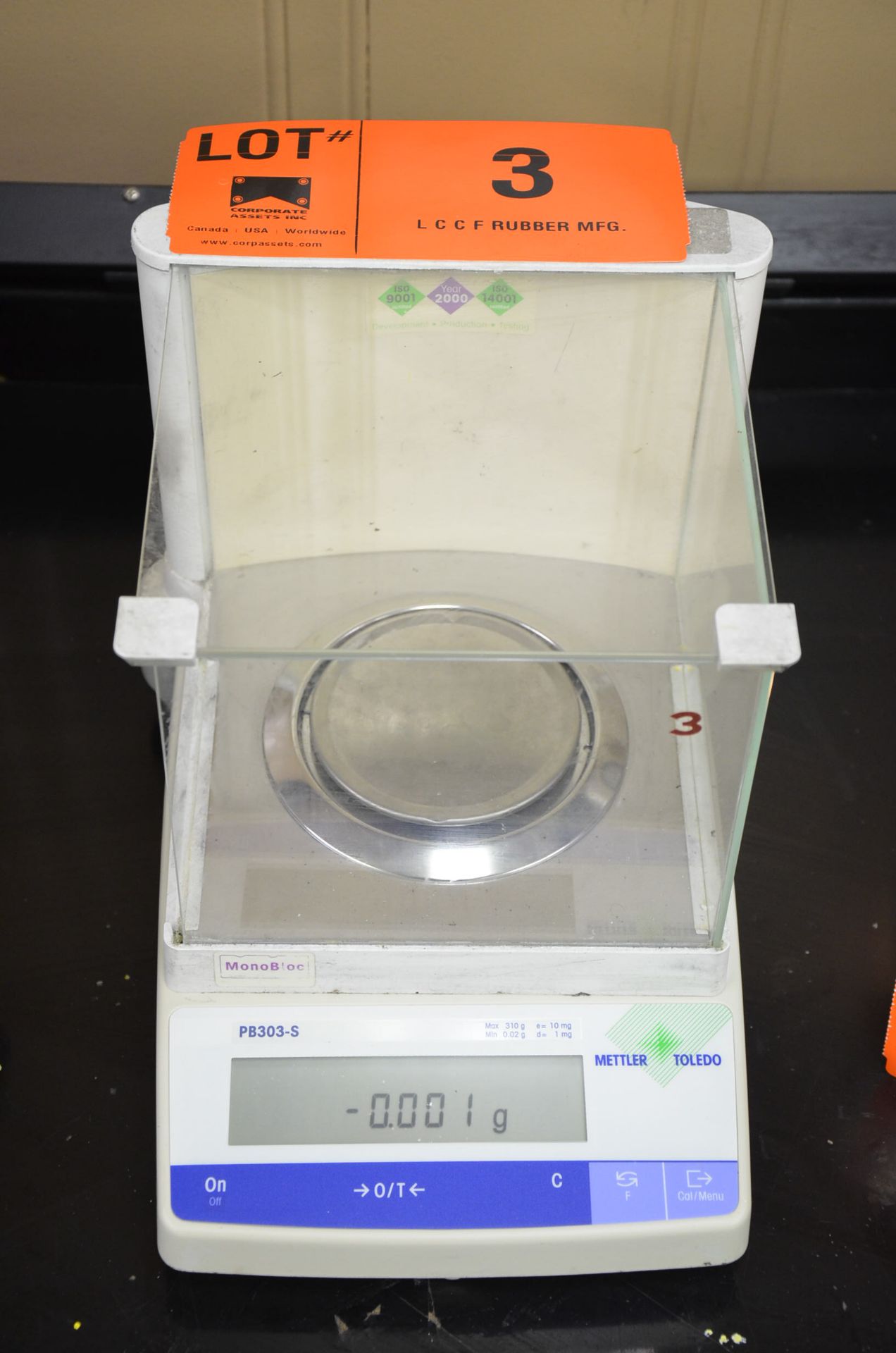 METLER-TOLEDO PB303-S MONO BLOC DIGITAL ANALYTICAL BALANCE SCALE WITH 310 g x 1 mg CAPACITY, DRAFT