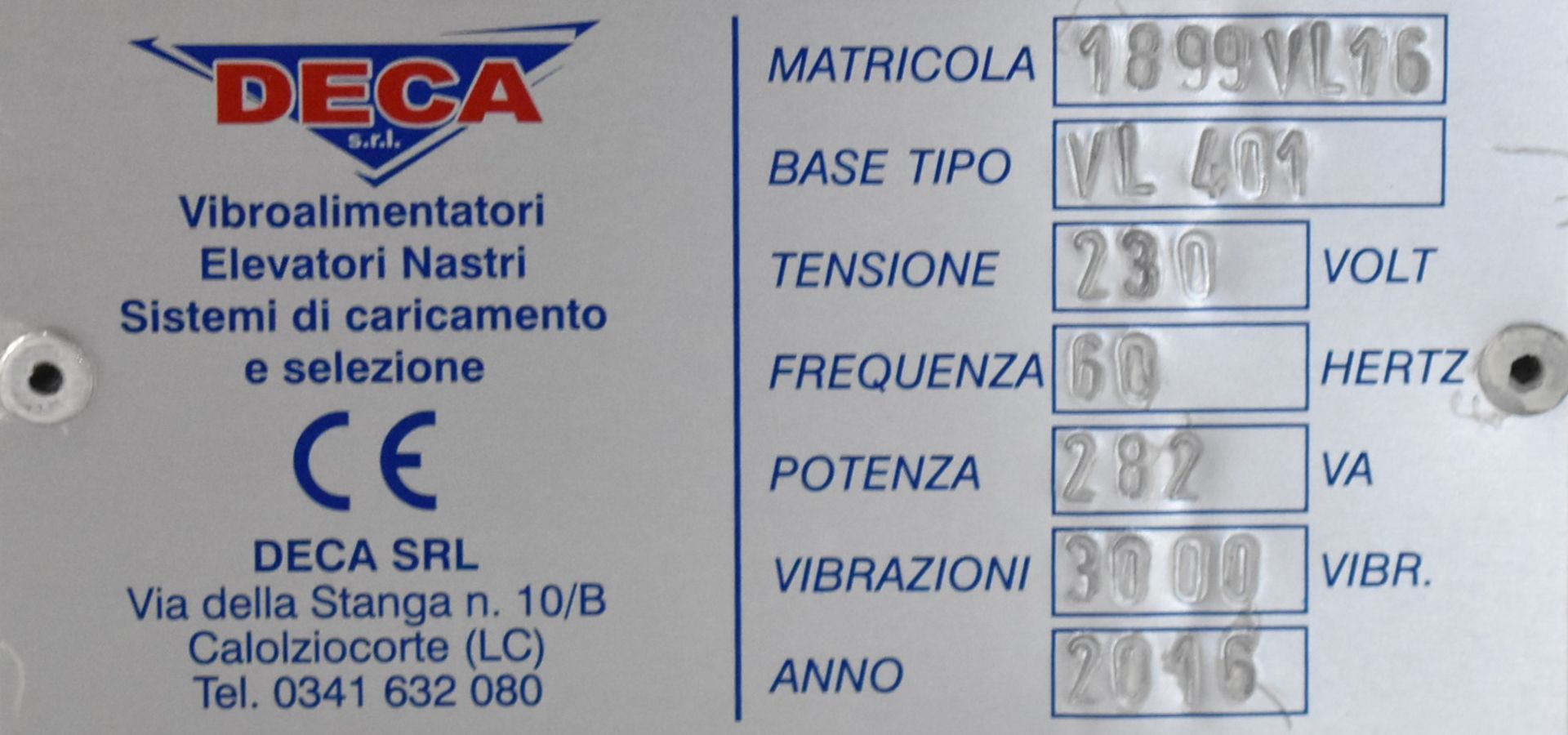 DECA (2016) VL401 ZERO-DEFECT AUTOMATIC COUNTING & FILLING STATION WITH TOUCHSCREEN DISPLAY, S/N N/A - Image 3 of 8