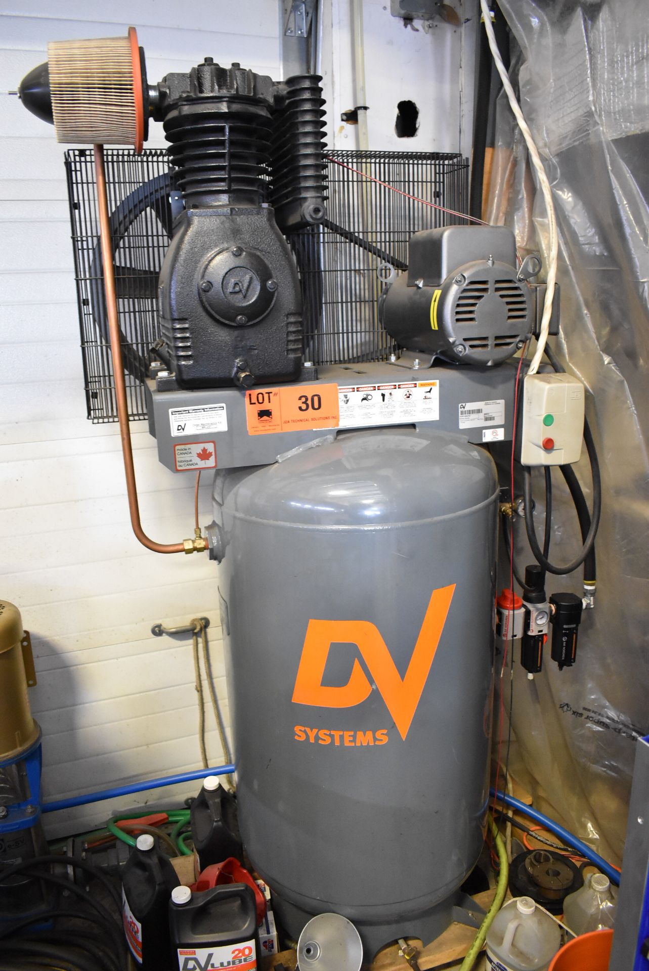 DV SYSTEMS TAPV-5052-03 5 HP AIR COMPRESSOR, S/N 089052 (CI)