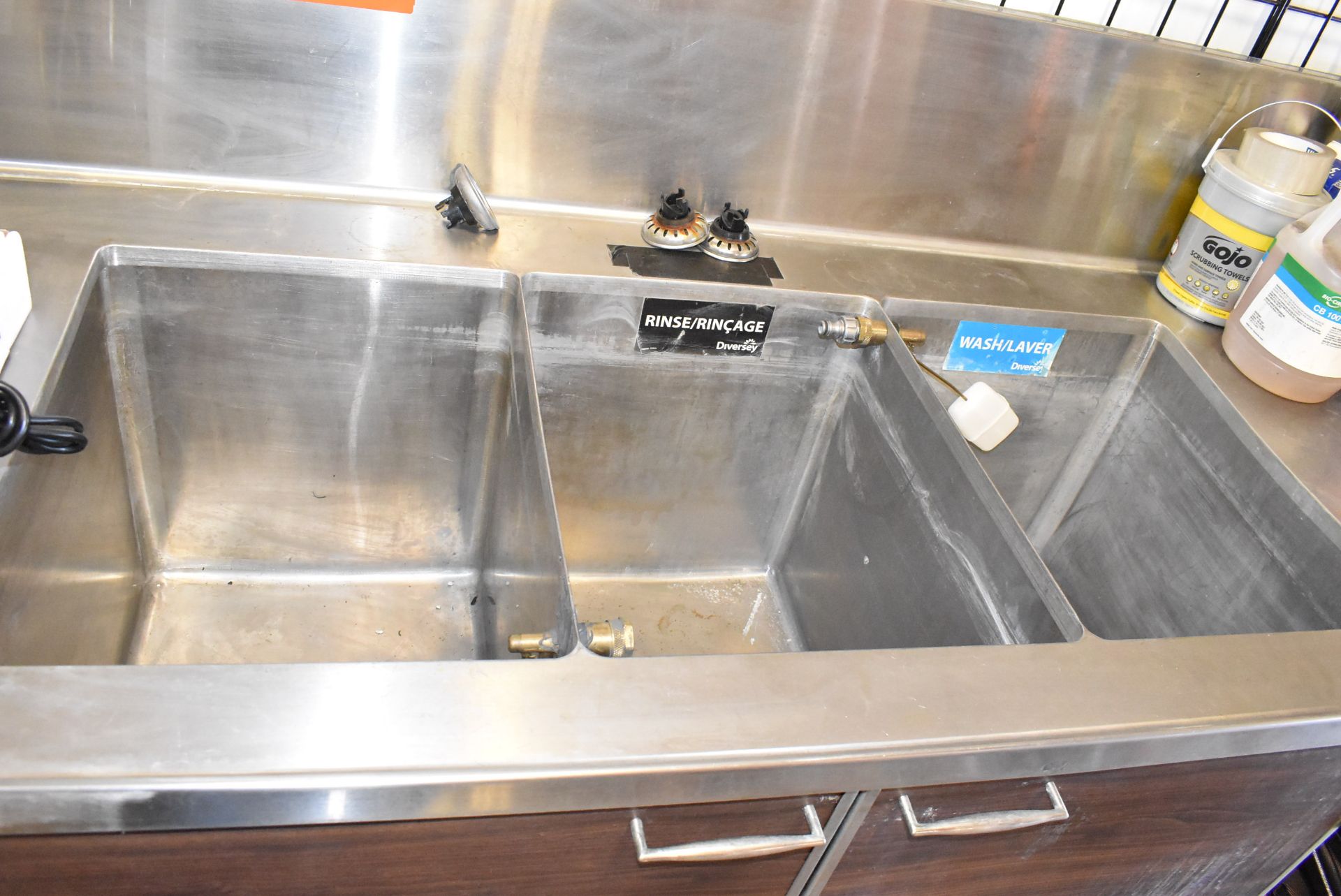 3-WELL STAINLESS STEEL INDUSTRIAL SINK, S/N N/A - Image 2 of 4