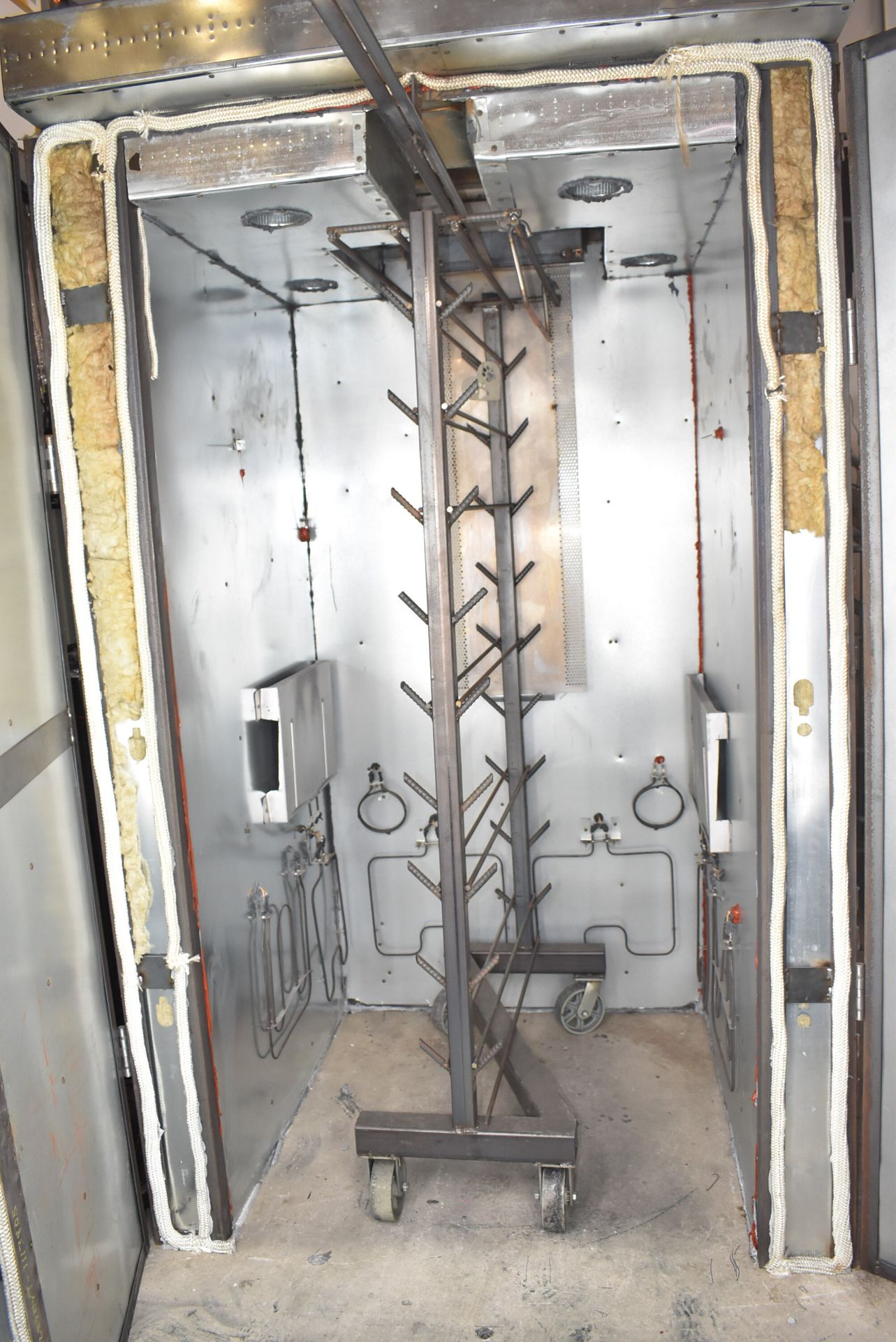 CUSTOM 62" X 96" X 48" POWDER COAT OVEN WITH AUBER PC0501 DIGITAL CONTROL AND DRYING RACK, S/N N/A - Image 2 of 5