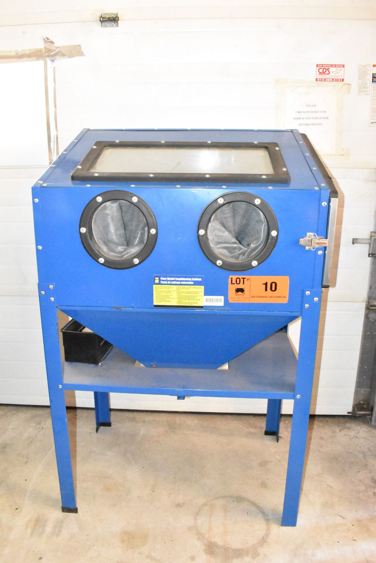 POWERFIST FLOOR MODEL SANDBLASTING CABINET WITH 80 TO 120 PSI OPERATING PRESSURE, S/N N/A