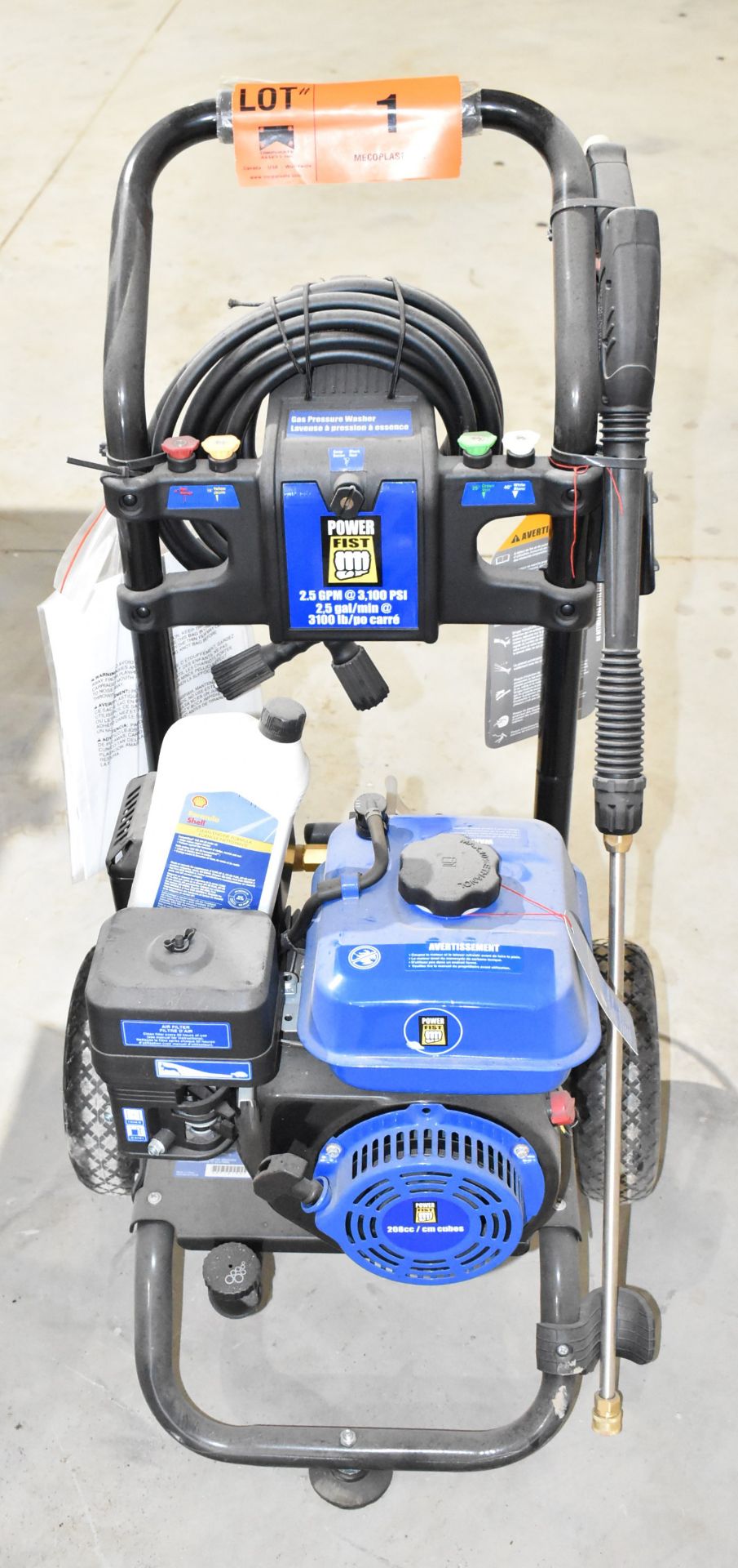 POWERFIST 3,100 PSI GAS POWERED PRESSURE WASHER, S/N N/A