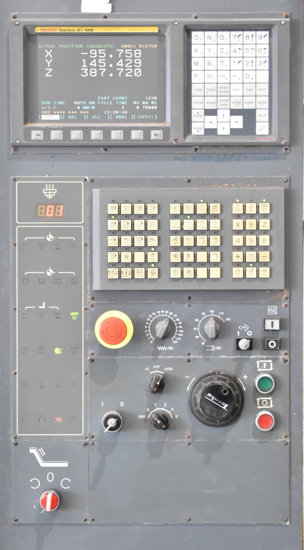 BRIDGEPORT VMC610XP3 CNC VERTICAL MACHINING CENTER WITH FANUC SERIES OI-MB CNC CONTROL, 24-STATION - Image 2 of 9