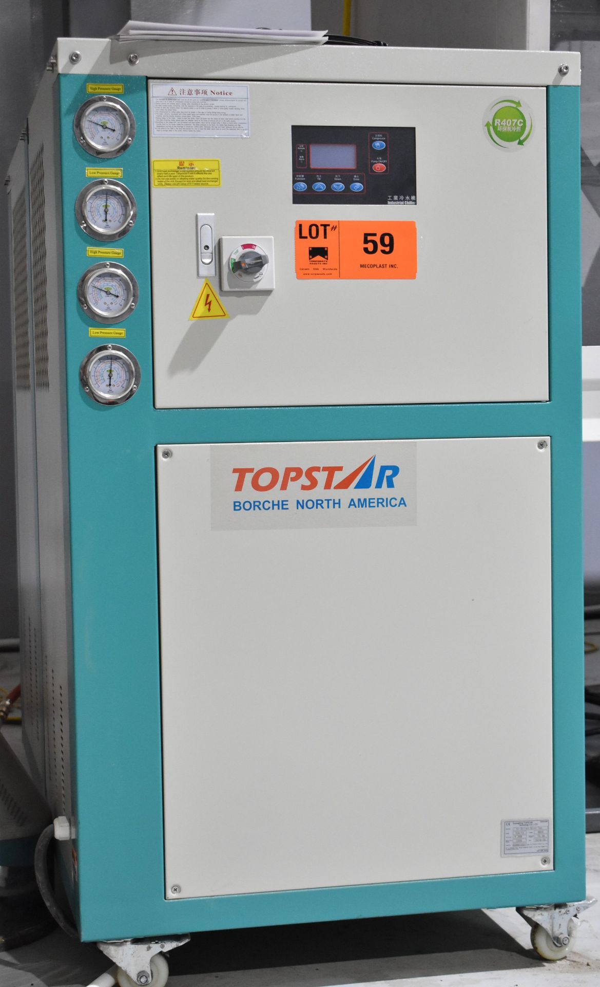 TOPSTAR TCA-10 SPIRAL-TYPE AIR CHILLER, S/N 10200012557