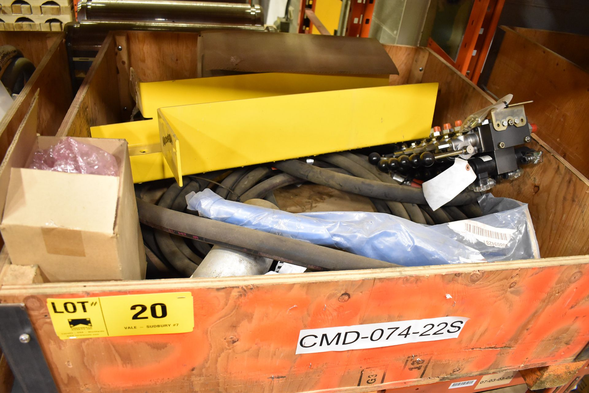 LOT/ SKID WITH CATERPILLAR HOSES, VALVE BANKS, COVER (CMD WAREHOUSE) [CMD-074-22S]