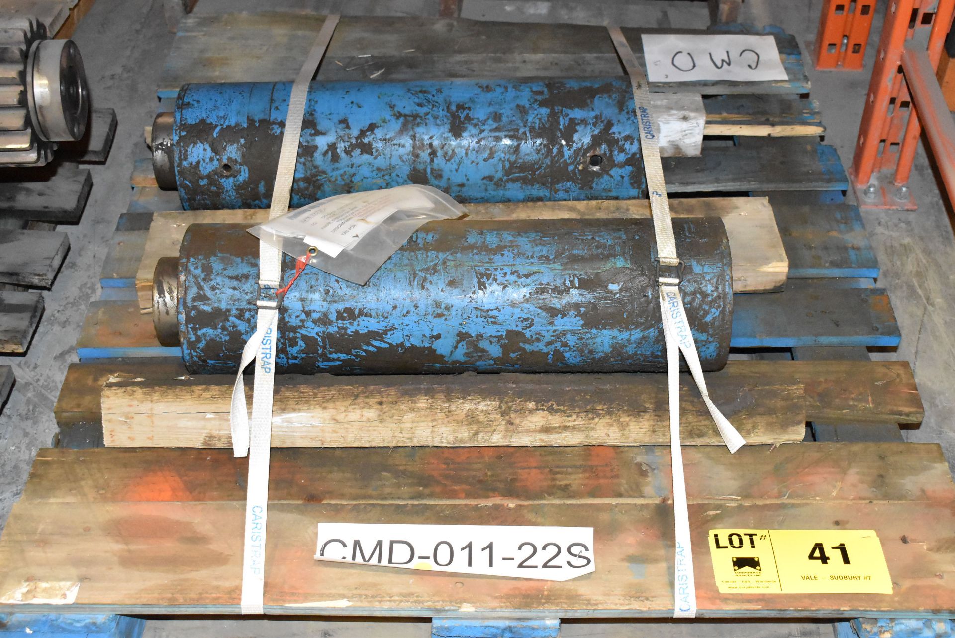 LOT/ (2) CRUSHER TENSION CYLINDER CORES (CMD WAREHOUSE) [CMD-011-22S]