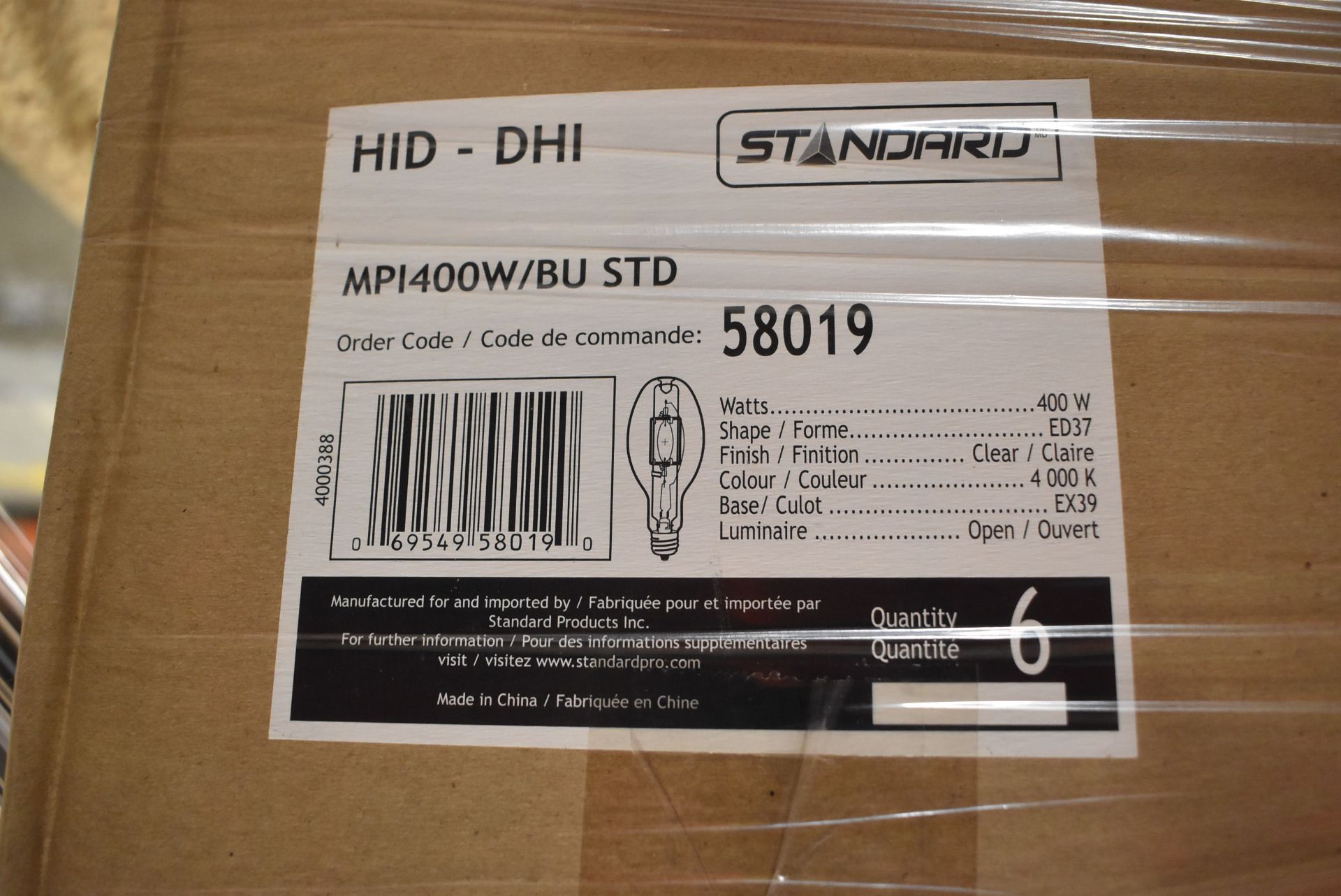 LOT/ SKID WITH STANDARD HID 400W OVERHEAD LIGHT BULBS (CMD WAREHOUSE) [CMD-185-22S] - Image 4 of 6