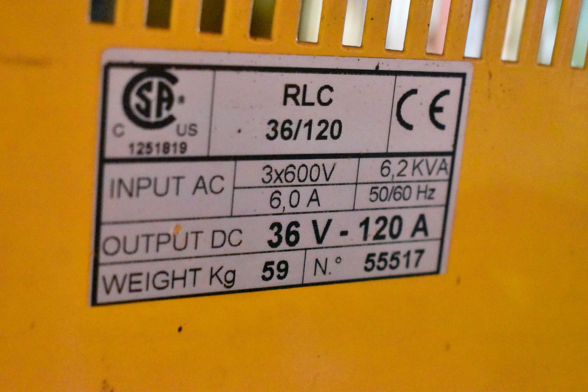 RLC 36V BATTERY CHARGER (CMD WAREHOUSE) [CMD-181-22S] - Image 3 of 3