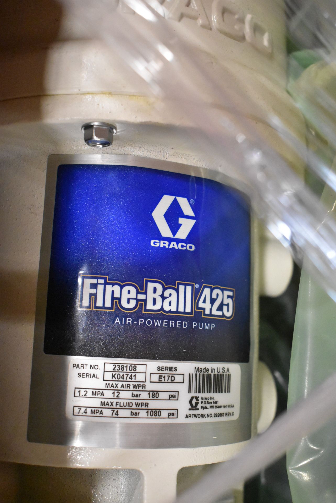 LOT/ (2) GRACO FIRE-BALL 425 PNEUMATIC PUMPS (CMD WAREHOUSE) [CMD-118-22S] - Image 3 of 4