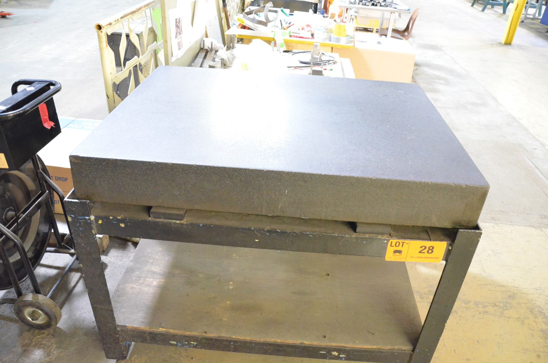 48"X36"X6"H GRANITE SURFACE PLATE WITH STEEL STAND (CI) - Image 3 of 4