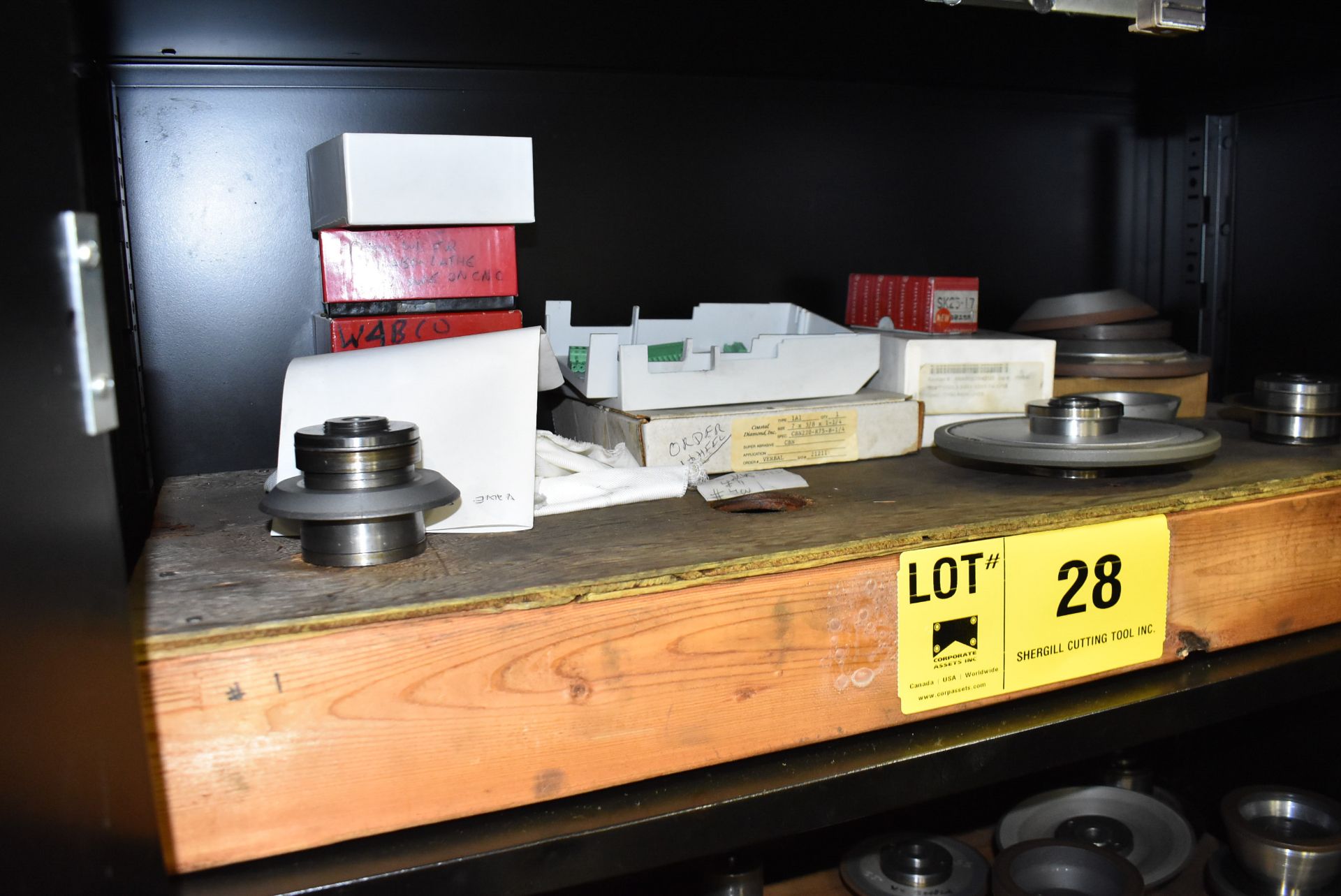 LOT/ CONTENTS OF SHELF CONSISTING OF GRINDING SPINDLES AND SUPPLIES - Image 2 of 3