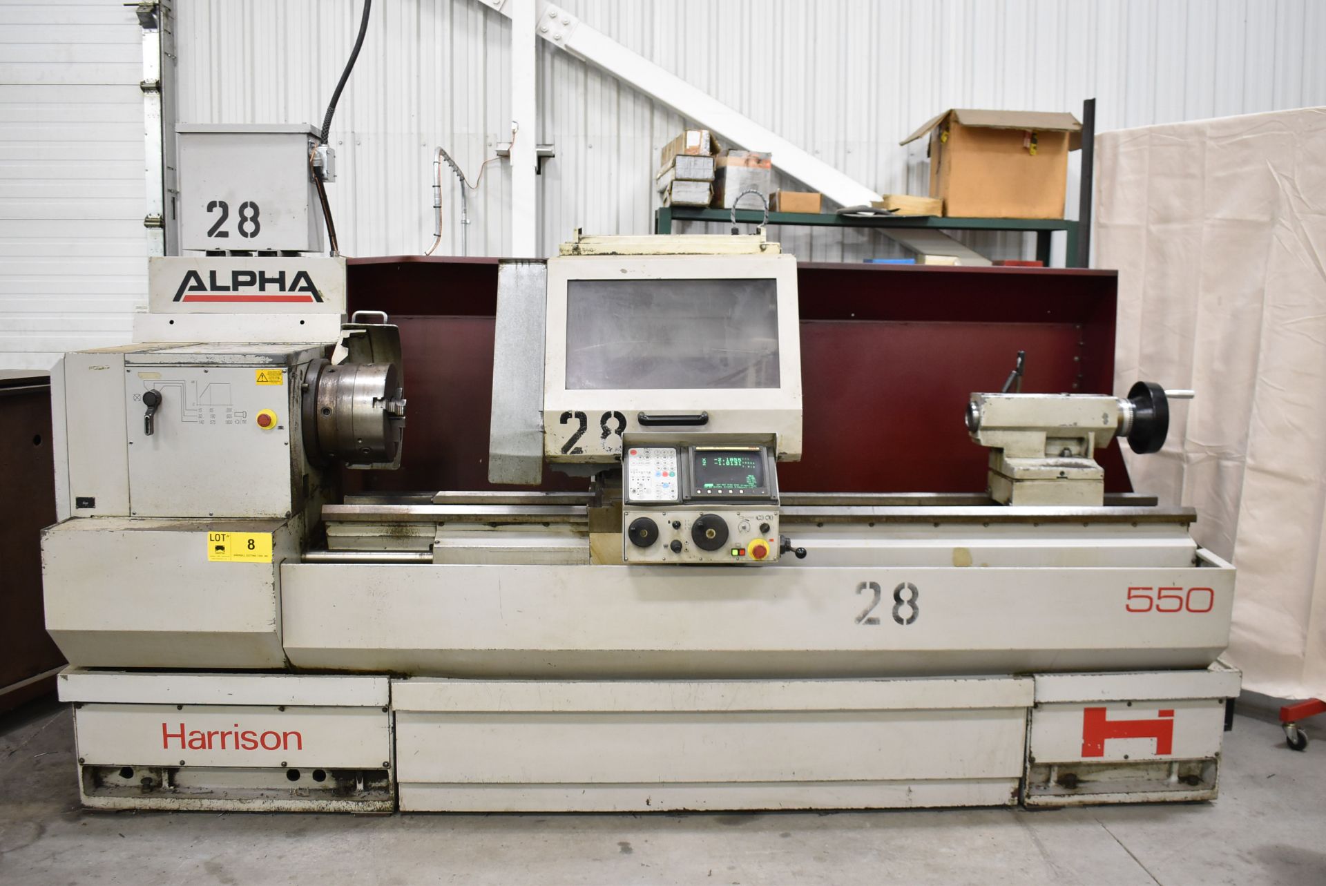 HARRISON 600 ALPHA 550 CNC UNIVERSAL LATHE WITH GE HARRISON FANUC CNC CONTROL, 26" SWING OVER BED, - Image 8 of 10