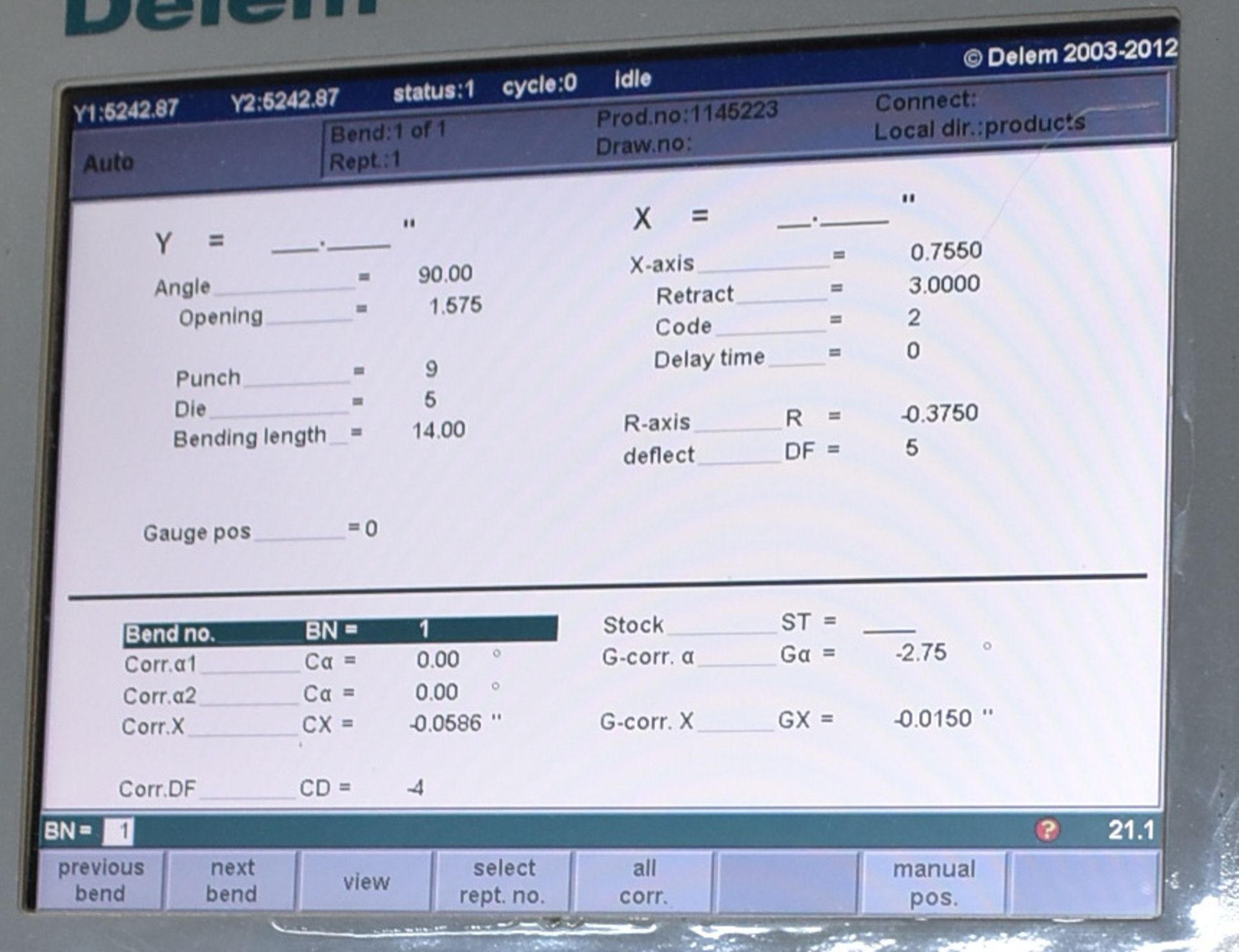 ACCURPRESS (2013) ABSOLUTE 313010 130 ton 3-axis CNC press brake with DELEM DA-56 CNC control, - Image 3 of 11