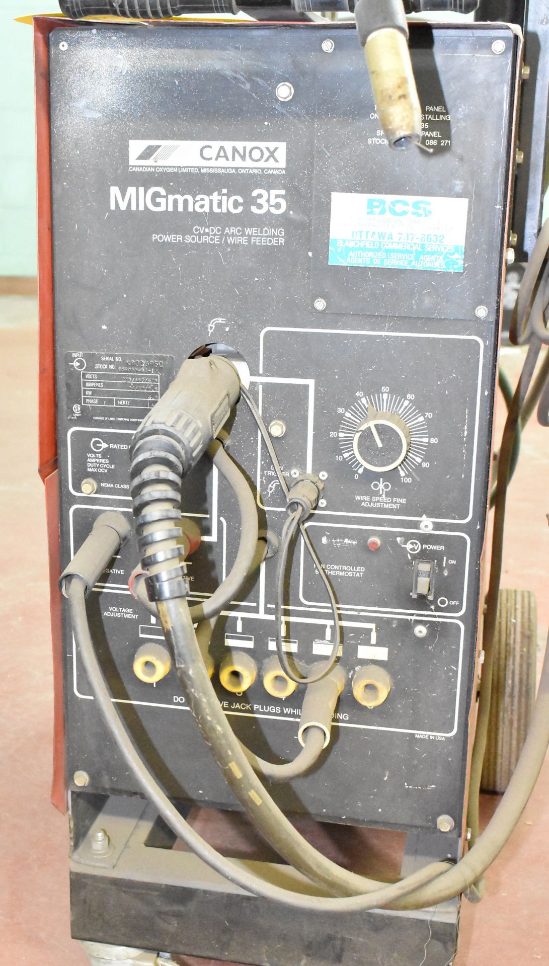 CANNOX MIGMATIC 35 portable MIG welder with cables & gun, s/n: KB036950 [RIGGING FEE FOR LOT #7 - $ - Image 2 of 4