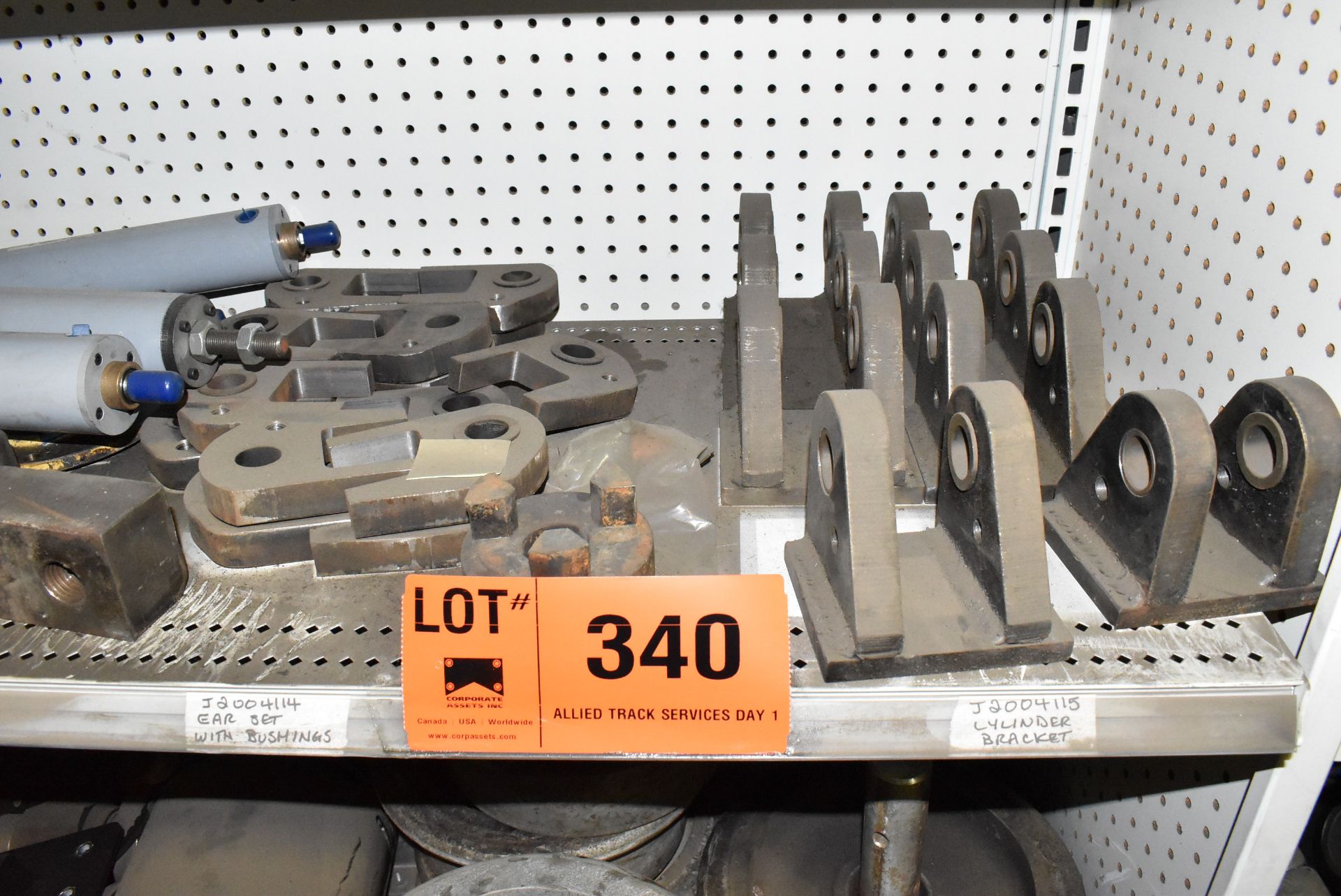 LOT/ CONTENTS OF RACK - BEARINGS, BUSHINGS, HARDWARE, GENSET PARTS, RAIL CART WHEELS AND - Image 2 of 5