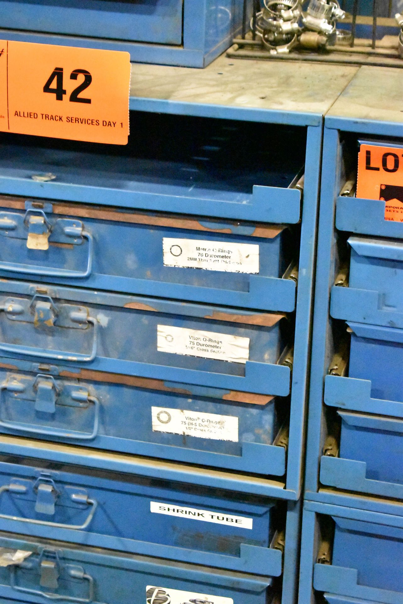 LOT/ INDEX CABINET WITH CONTENTS CONSISTING OF O-RINGS, ROLL PINS AND SHRINK TUBE (LOCATED AT 1891 - Image 2 of 3