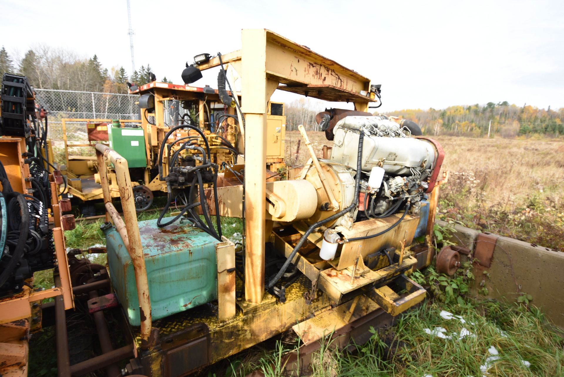 MEADOWELD BEAR ABRASIVE RAIL SAW WITH HATZ AIR-COOLED DIESEL ENGINE, 180-DEGREE ROTATING SAW HEAD,