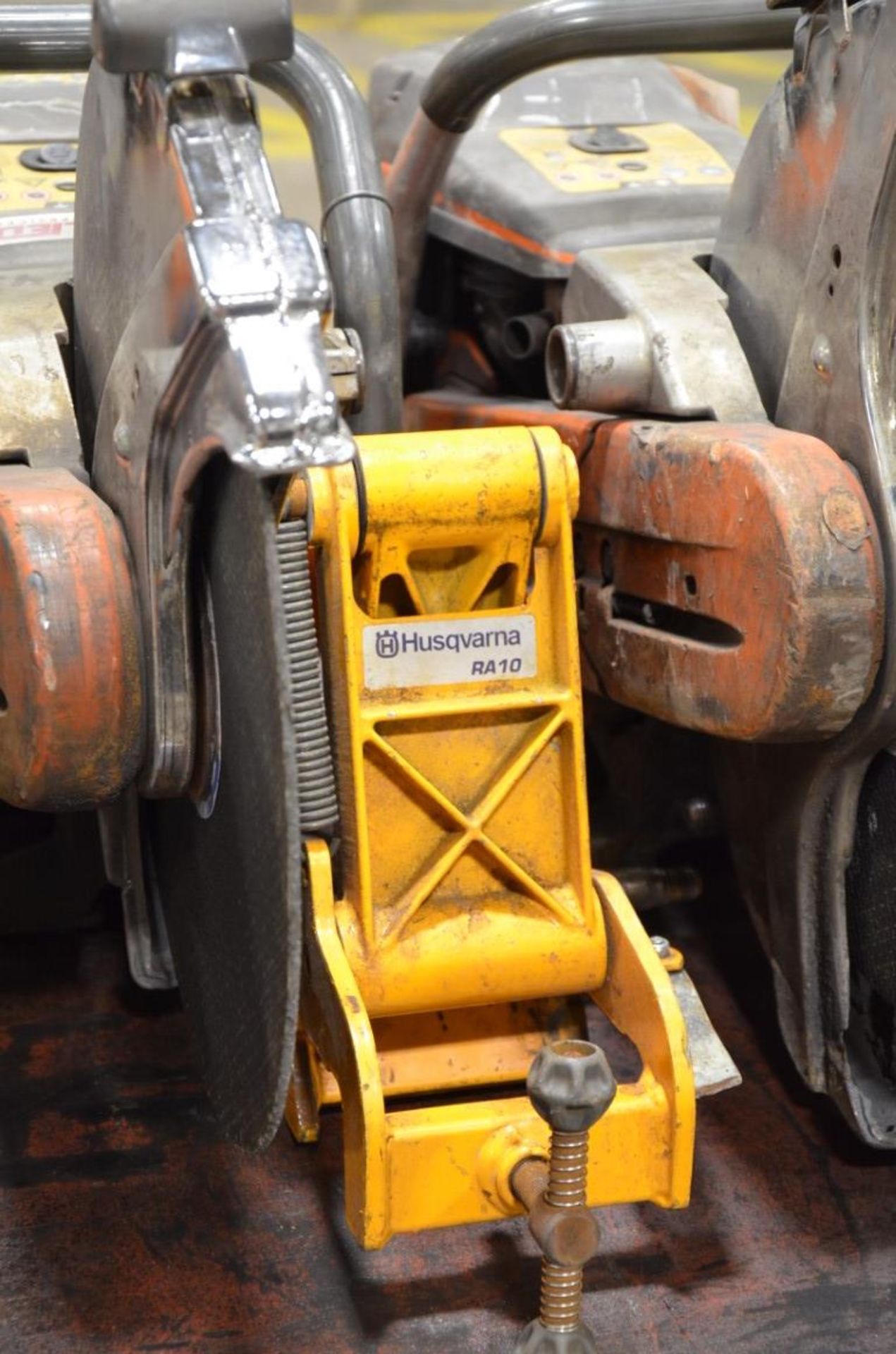 HUSQVARNA K1260 GAS POWERED ABRASIVE CUT OFF SAW WITH RA10 RAIL CLAMP, S/N N/A (LOCATED AT 169A S - Image 3 of 4