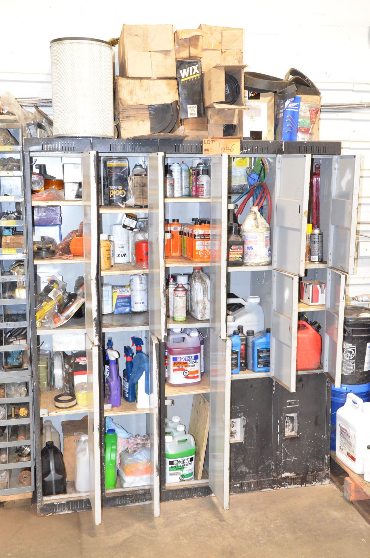 LOT/ CABINET WITH AUTOMOTIVE PARTS, CONSUMABLES, OILS AND LUBRICANTS (LOCATED AT 169A S SERVICE - Image 2 of 15