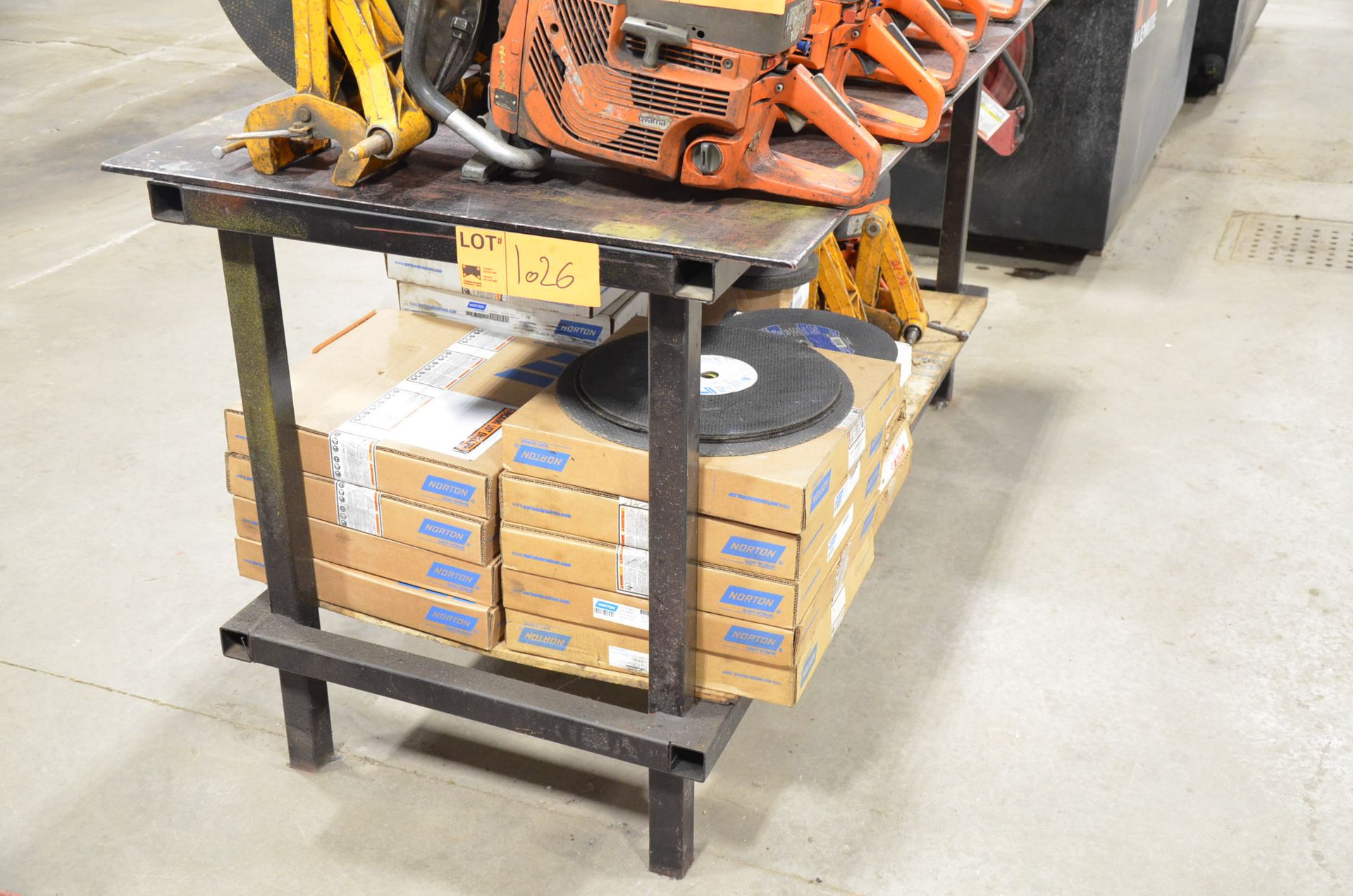 LOT/ HEAVY DUTY STEEL SHOP TABLE (LOCATED AT 169A S SERVICE RD, GRIMSBY, ON, L3M 4H6)