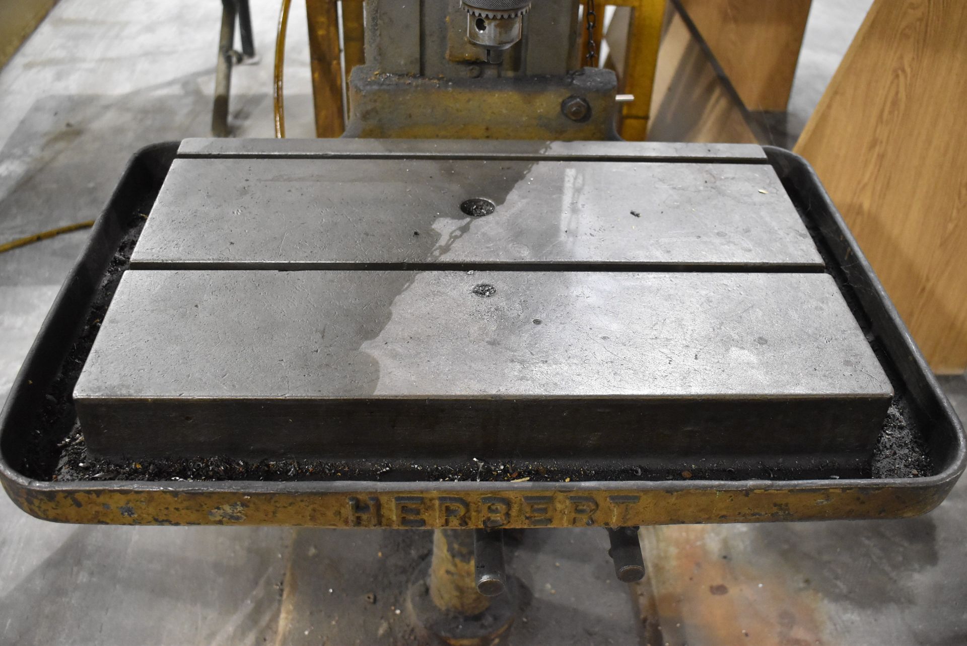 HERBERT FLOOR-TYPE DRILL PRESS WITH 24"X15" TABLE, 12" THROAT, 8" STROKE, S/N: N/A (CI)[RIGGING - Image 3 of 4