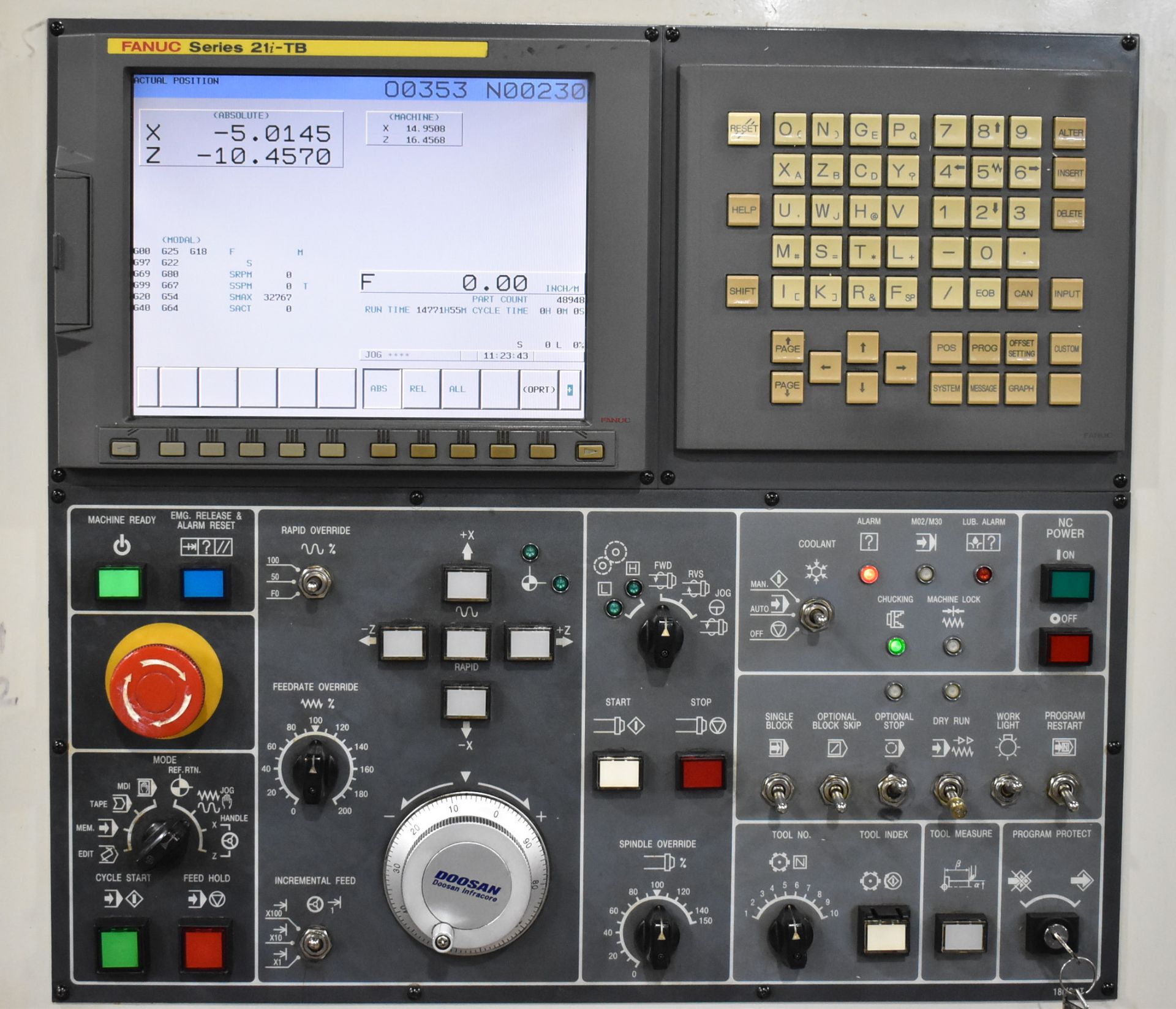 DAEWOO (2006) PUMA 300-LC CNC TURNING CENTER WITH FANUC SERIES 2TI-TB CNC CONTROL, 12" 3-JAW - Image 2 of 14