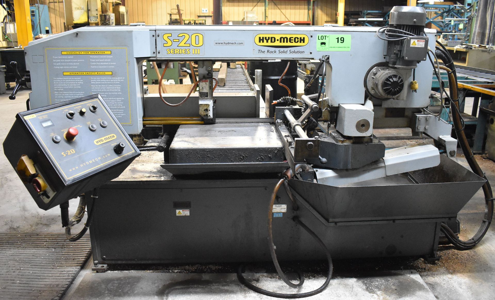 HYD-MECH S-20 SERIES III MANUAL HORIZONTAL PIVOT BAND SAW WITH 13"X18" MAX. CUTTING CAPACITY, 328