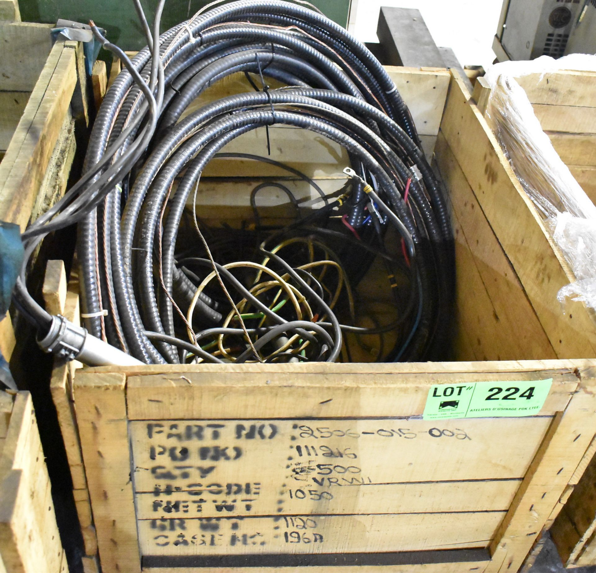 LOT/ CRATE WITH SURPLUS ELECTRICAL CABLE