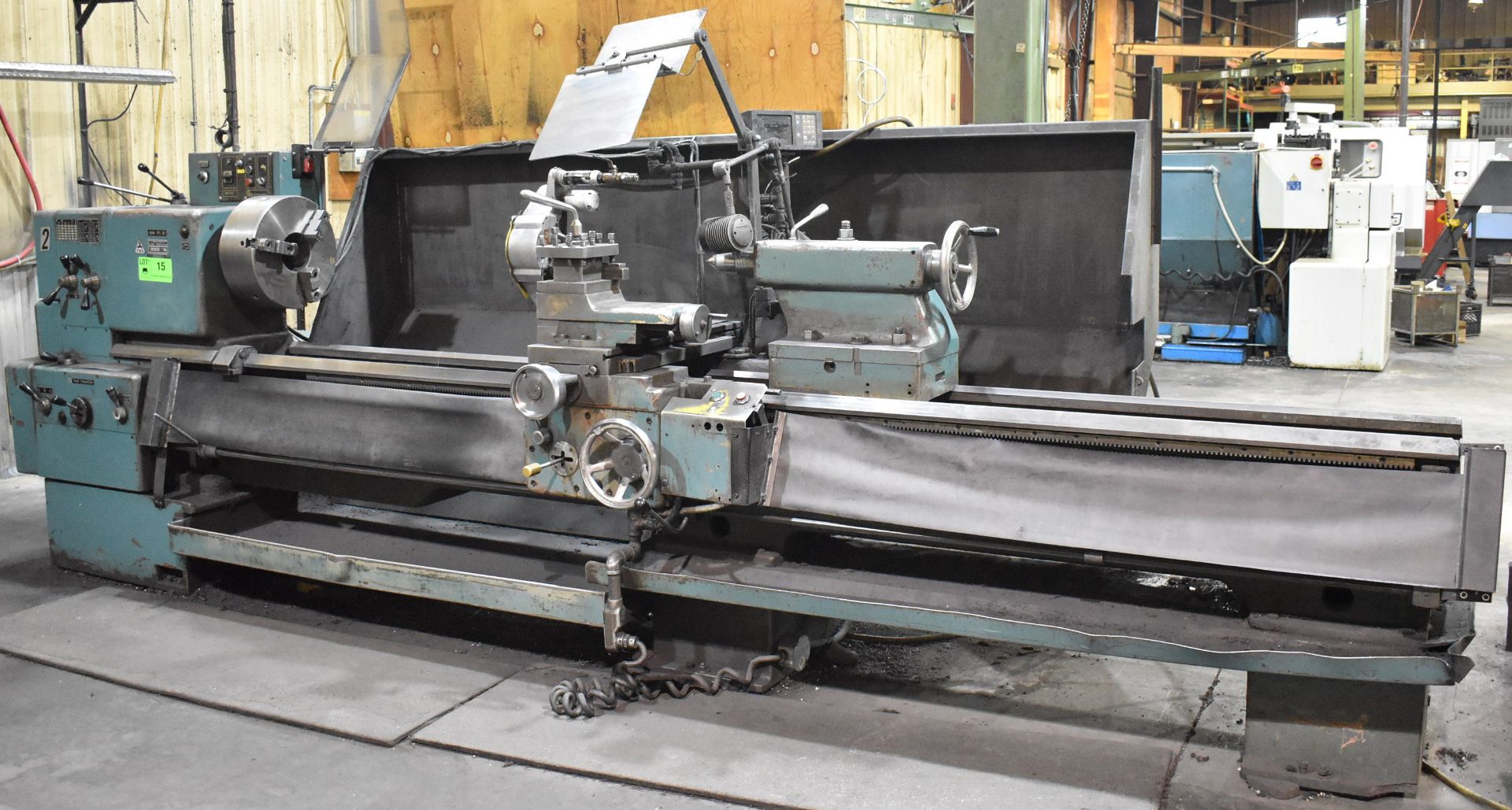 TOS SN 71 C GAP BED ENGINE LATHE WITH 30" SWING, 120" BETWEEN CENTERS, 3" SPINDLE BORE, SPEEDS TO