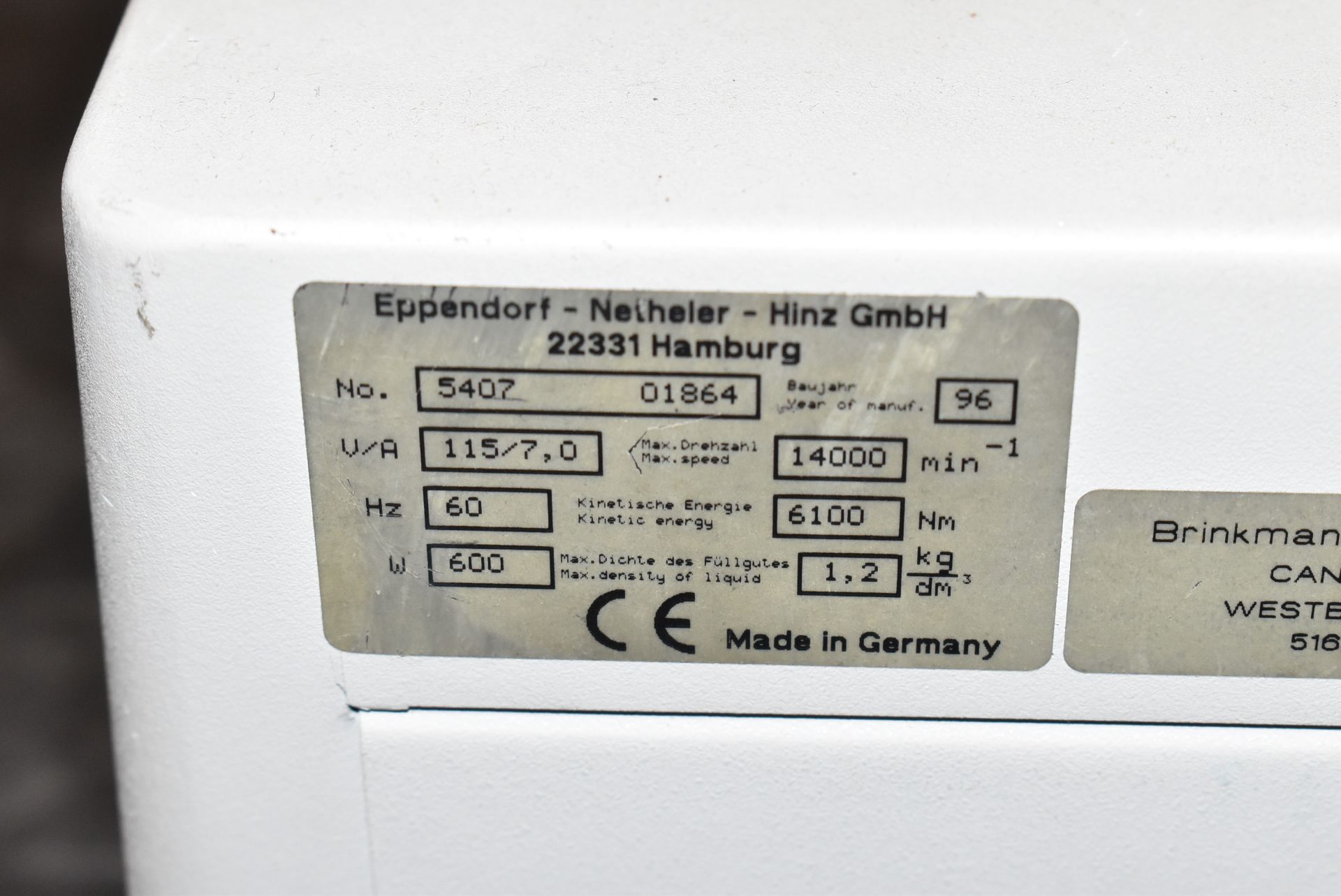 EPPENDORF 5417R BENCHTOP ROTARY MICRO-CENTRIFUGE WITH SPEEDS TO 14,000 RPM, 30X2.0 ML MAX. CAPACITY, - Image 4 of 4