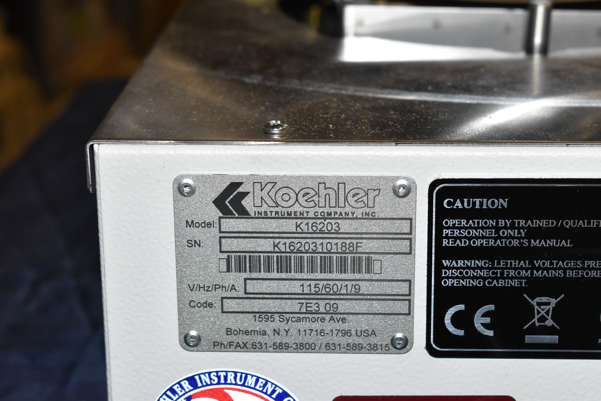 KOEHLER K16203 CLOSED CUP FLASH TESTER, S/N: K1620310188F - Image 6 of 6