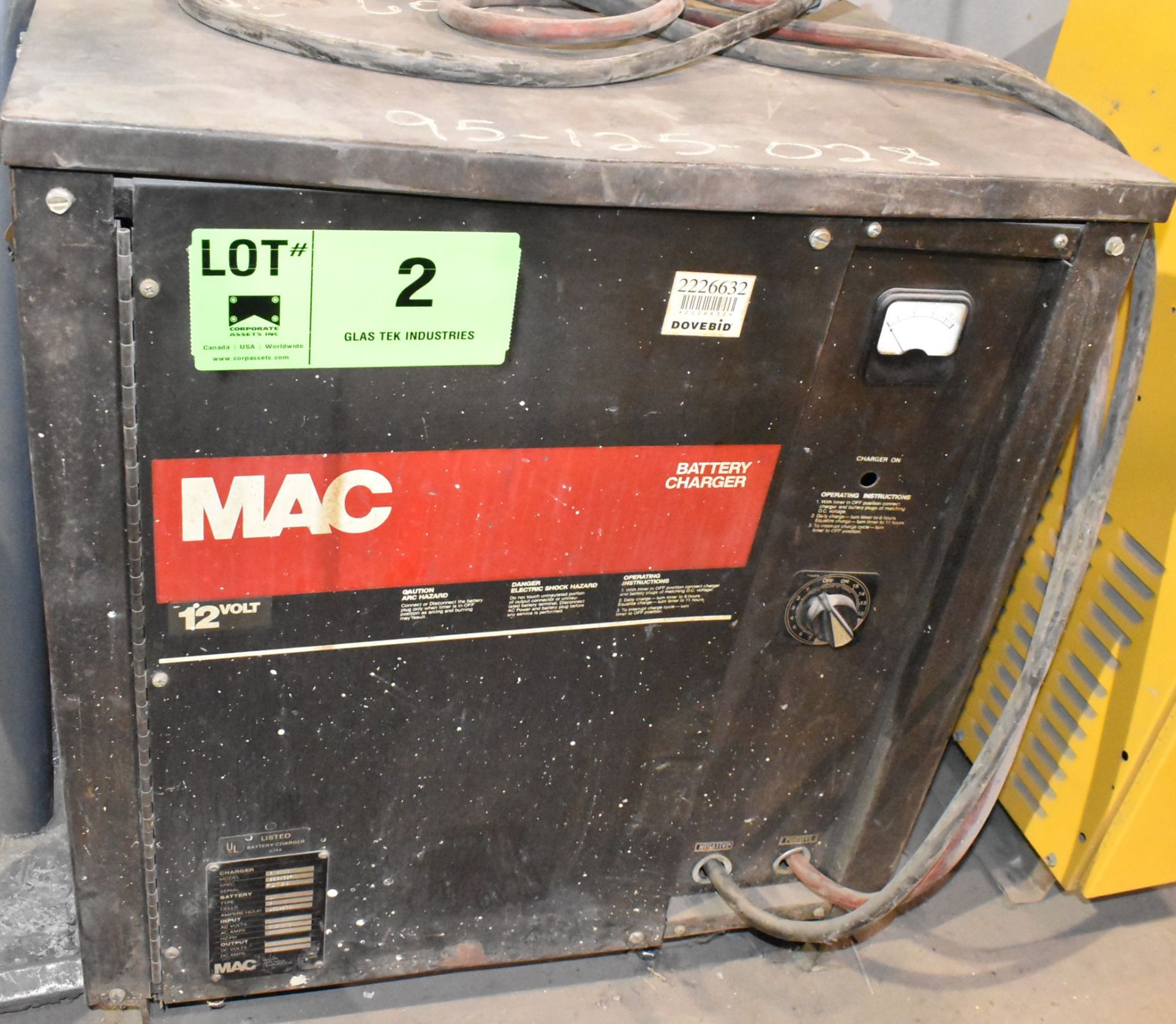 MAC 6M600C 12 V BATTERY CHARGER, S/N B8943GF (CI) - Image 3 of 4