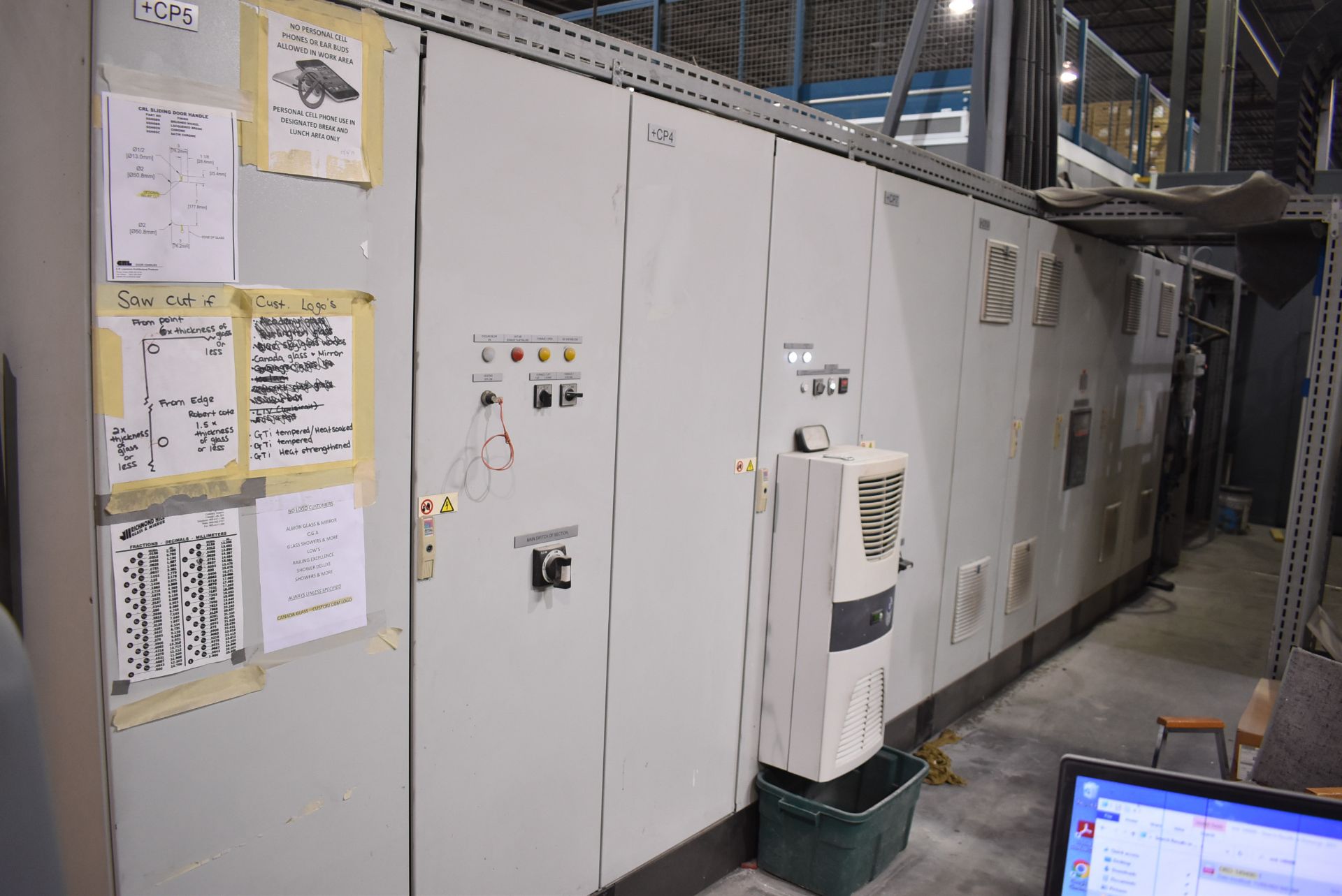 GLASTON-TAMGLASS (2014) FC-500-2848-380L TEMPERING FURNACE WITH 117" X 201" POWER INFEED CONVEYOR, - Image 12 of 26