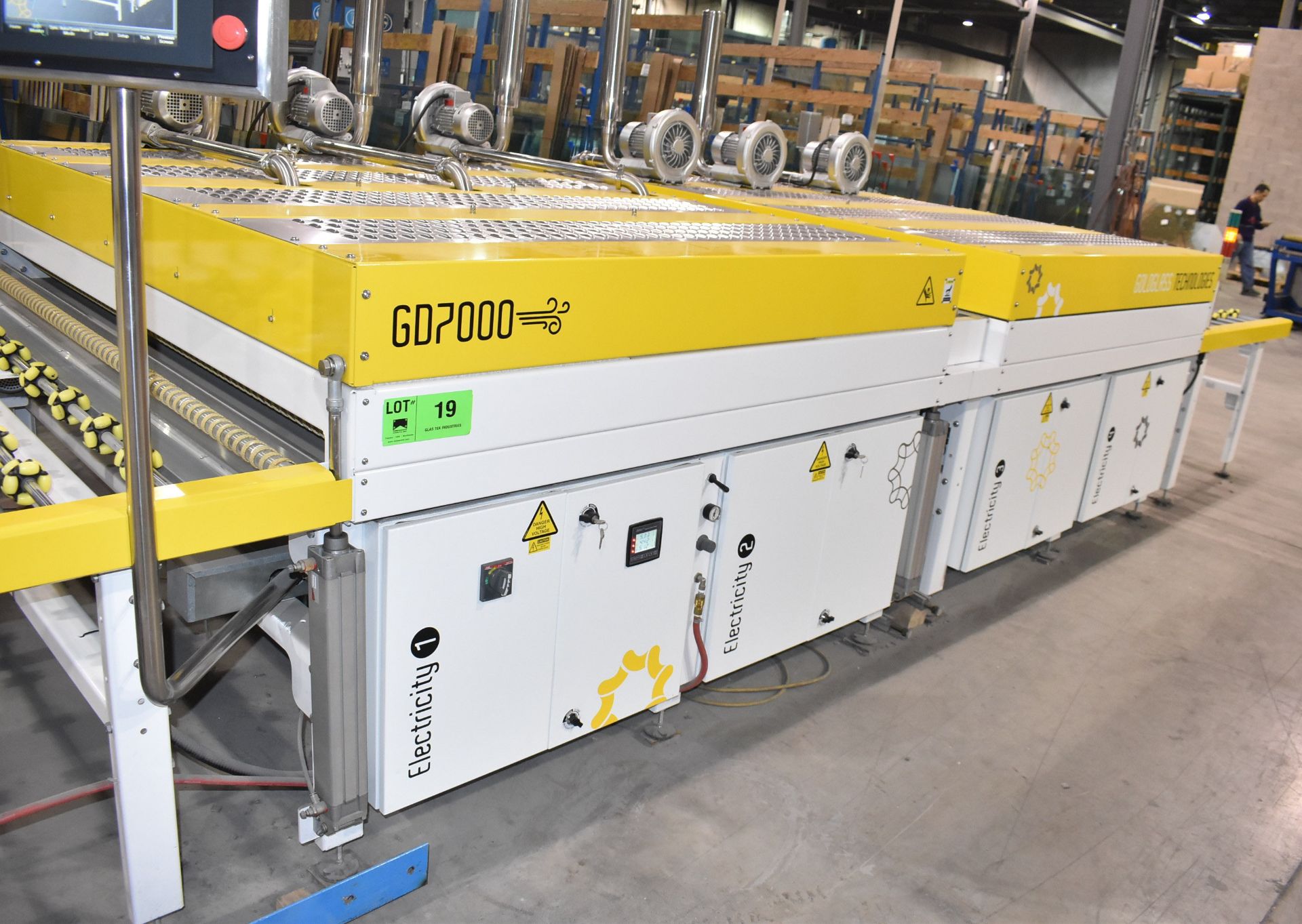 GOLD GLASS TECHNOLOGIES (2017) GD7000 PAINT DRYING MACHINE WITH 88" X 56" POWER INFEED AND OUTFEED - Image 5 of 20