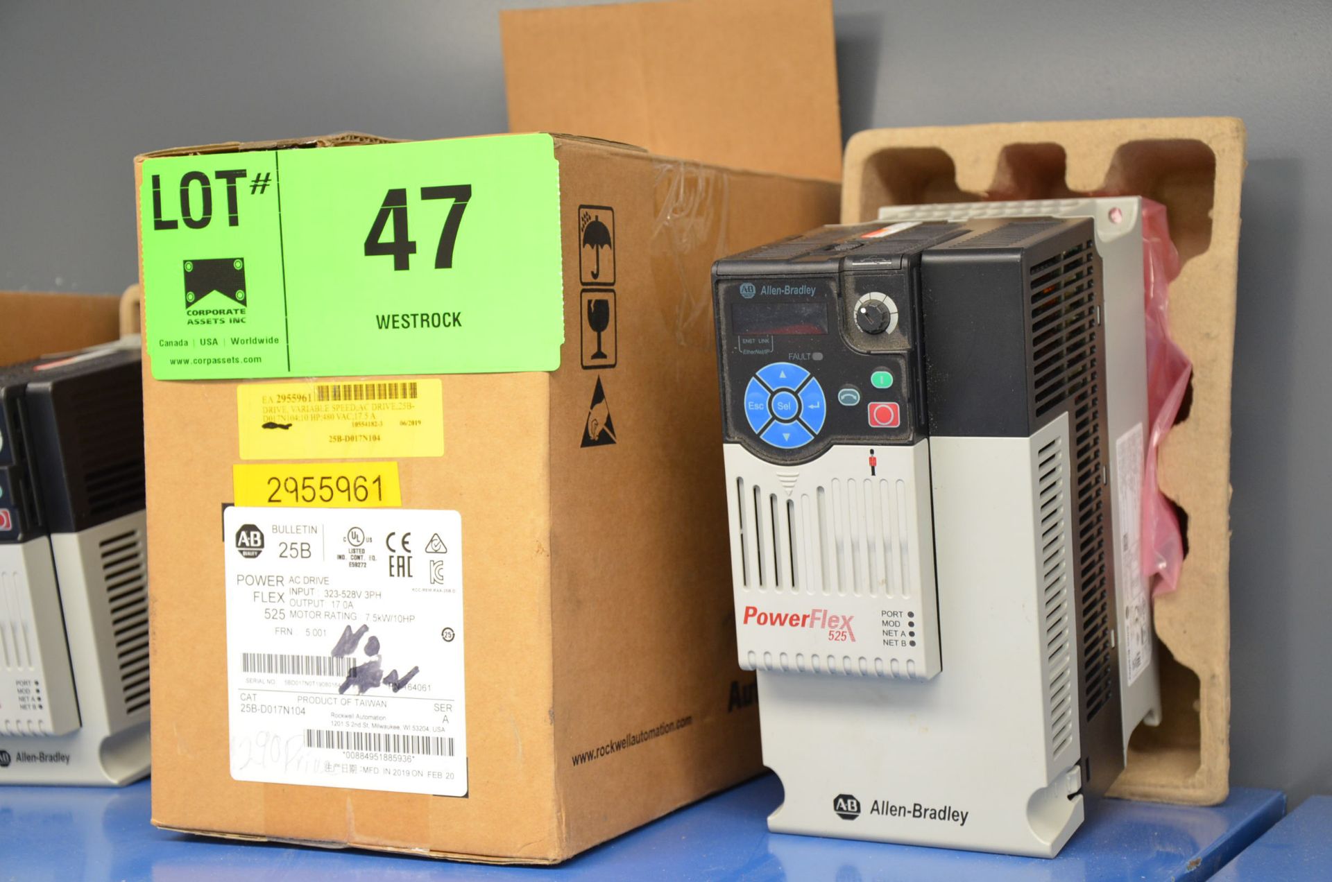 ALLEN BRADLEY POWERFLEX 525 10 HP VARIABLE FREQUENCY DRIVE, S/N: 5BD017N0T19080164