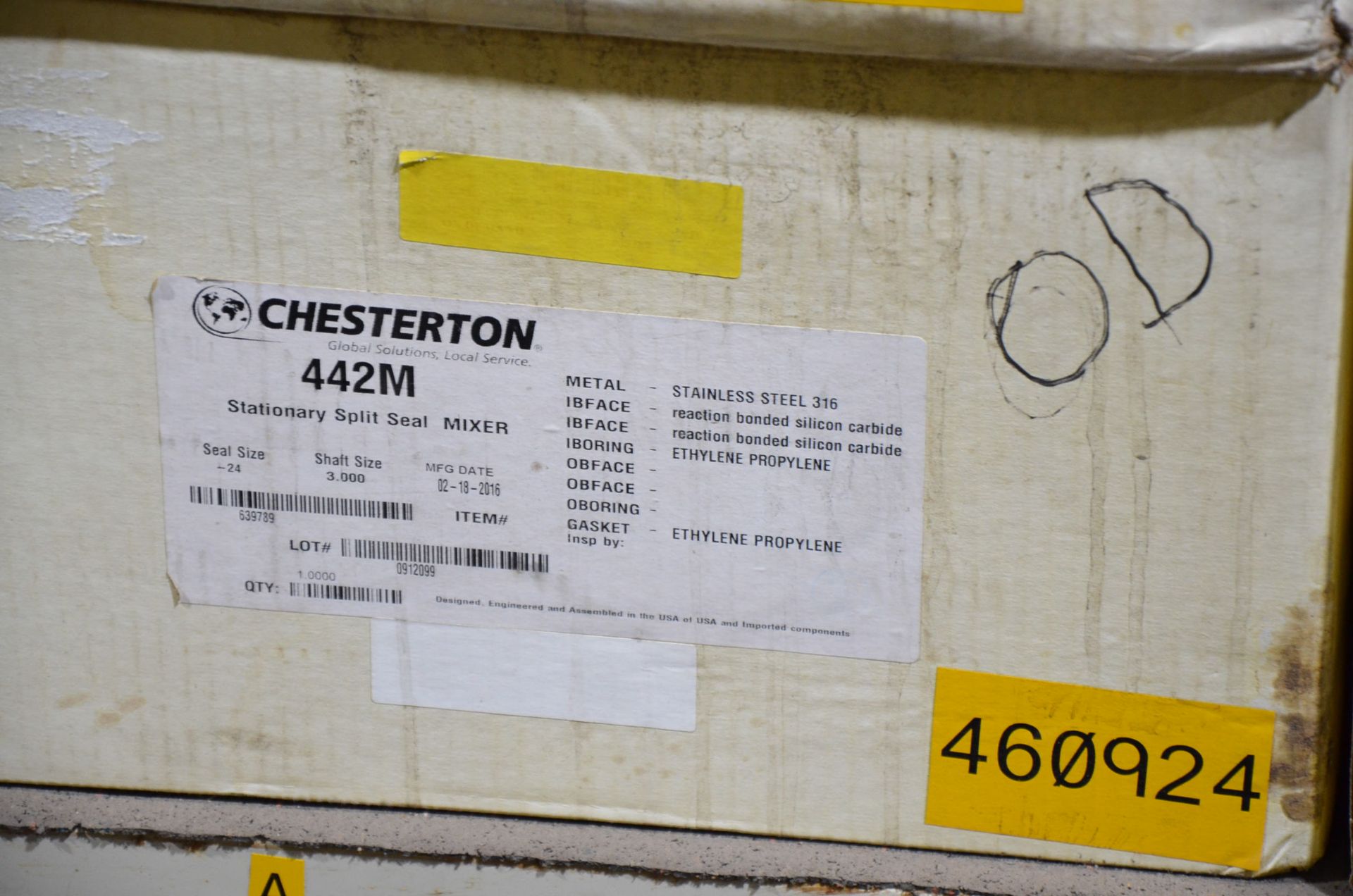 LOT/ CONTENTS OF SHELF - CHESTERTON PUMP TEFLON-CARBON REINFORCED SPECIALTY PACKING MATERIAL - Image 3 of 3