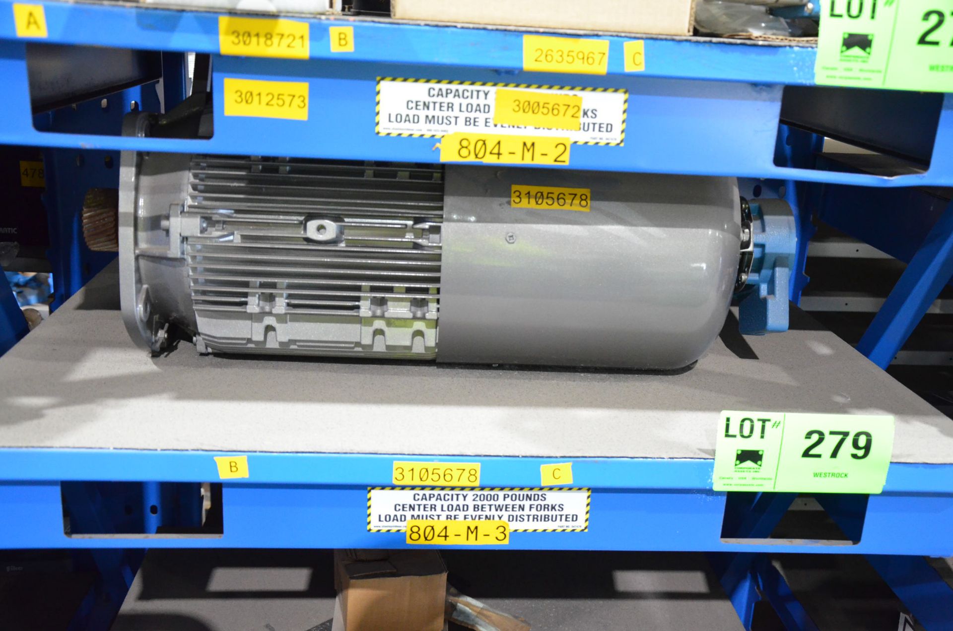 LOT/ CONTENTS OF SHELF - NORDGEAR 20HP/1800RPM/230-460V/3PH/60HZ ELECTRIC MOTOR WITH AVTRONICS